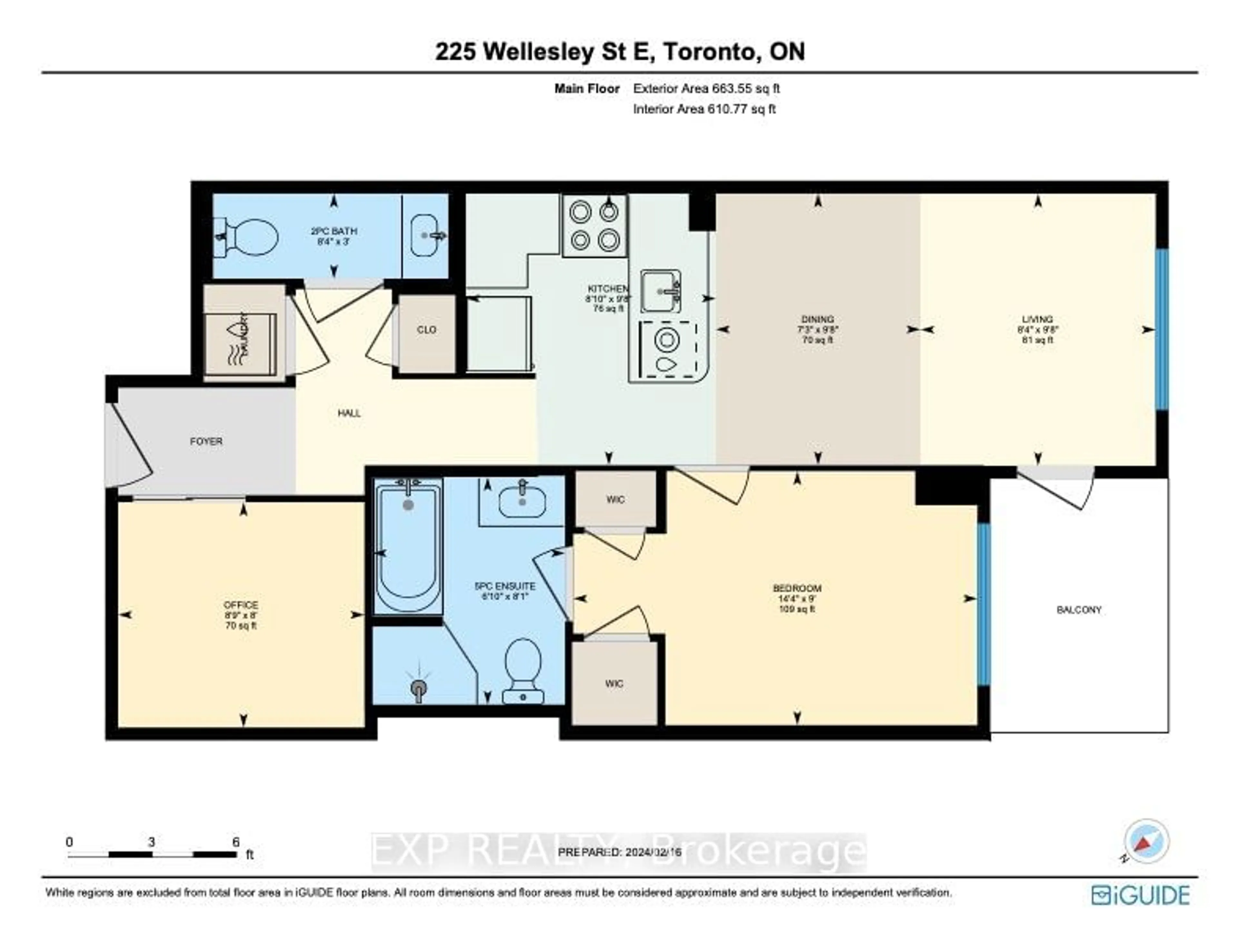 Floor plan for 225 Wellesley St #407, Toronto Ontario M4X 1X8
