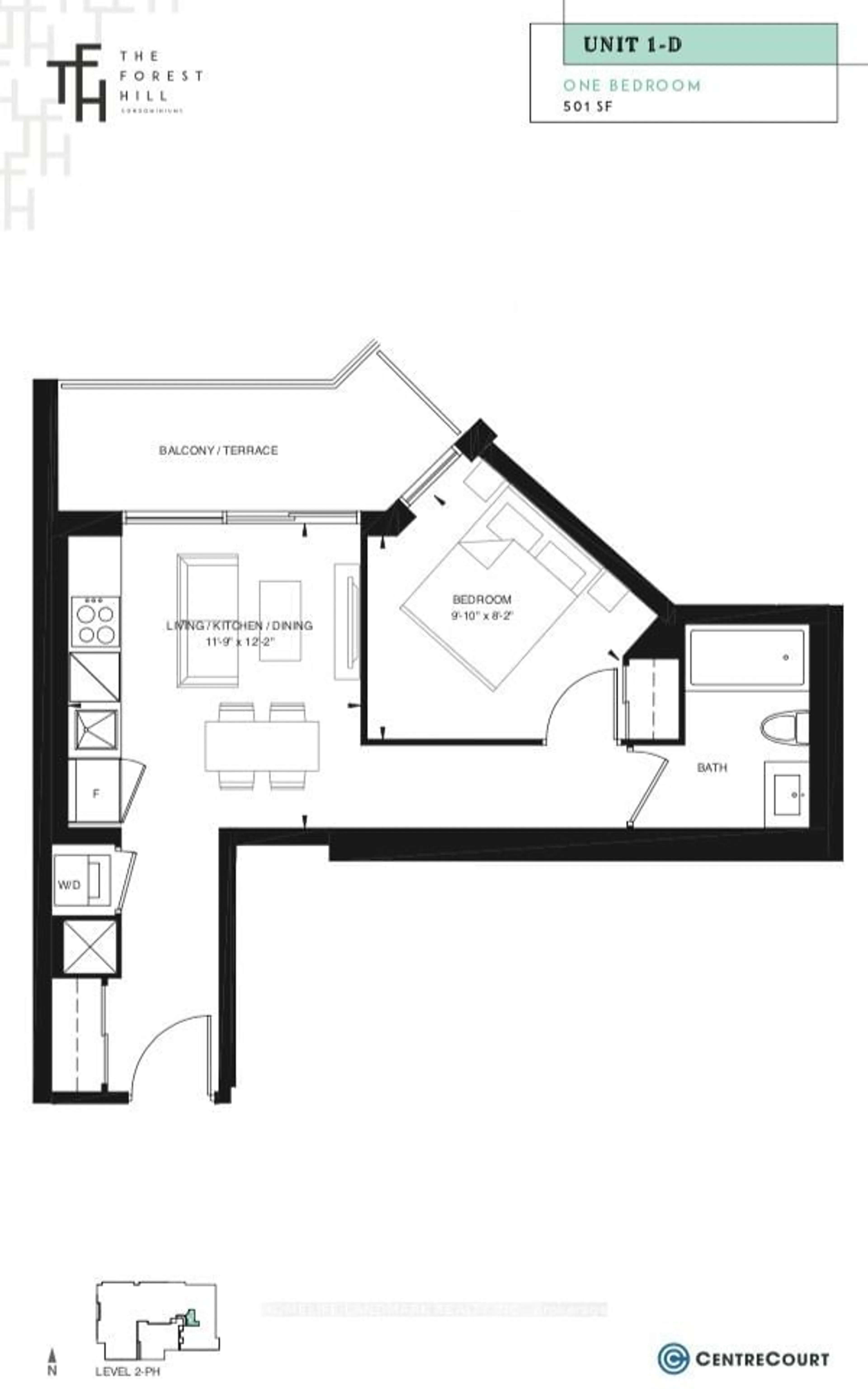 Floor plan for 2020 Bathurst St #1019, Toronto Ontario M5P 0A6