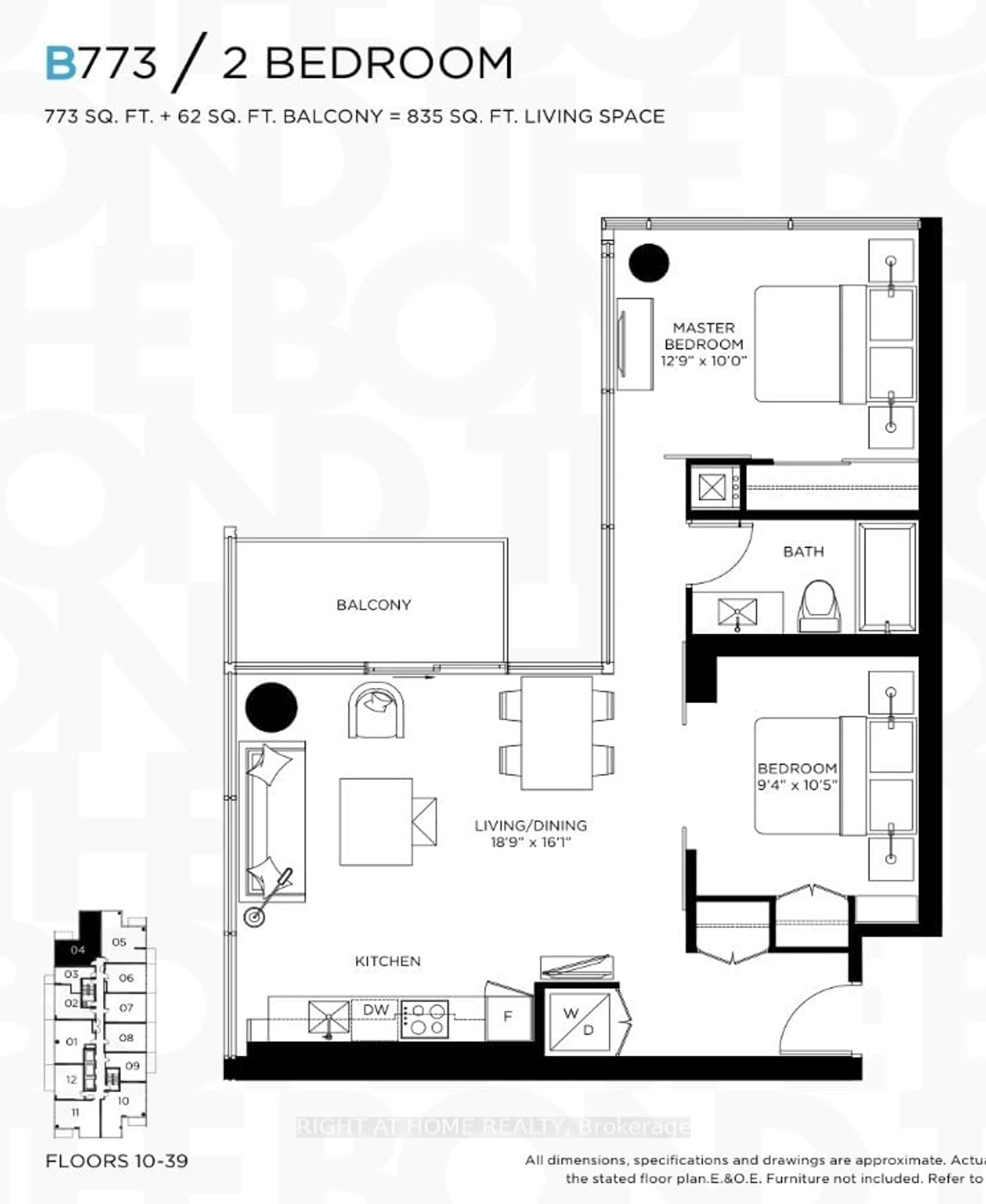 Floor plan for 290 Adelaide St #3904, Toronto Ontario M5V 0P3
