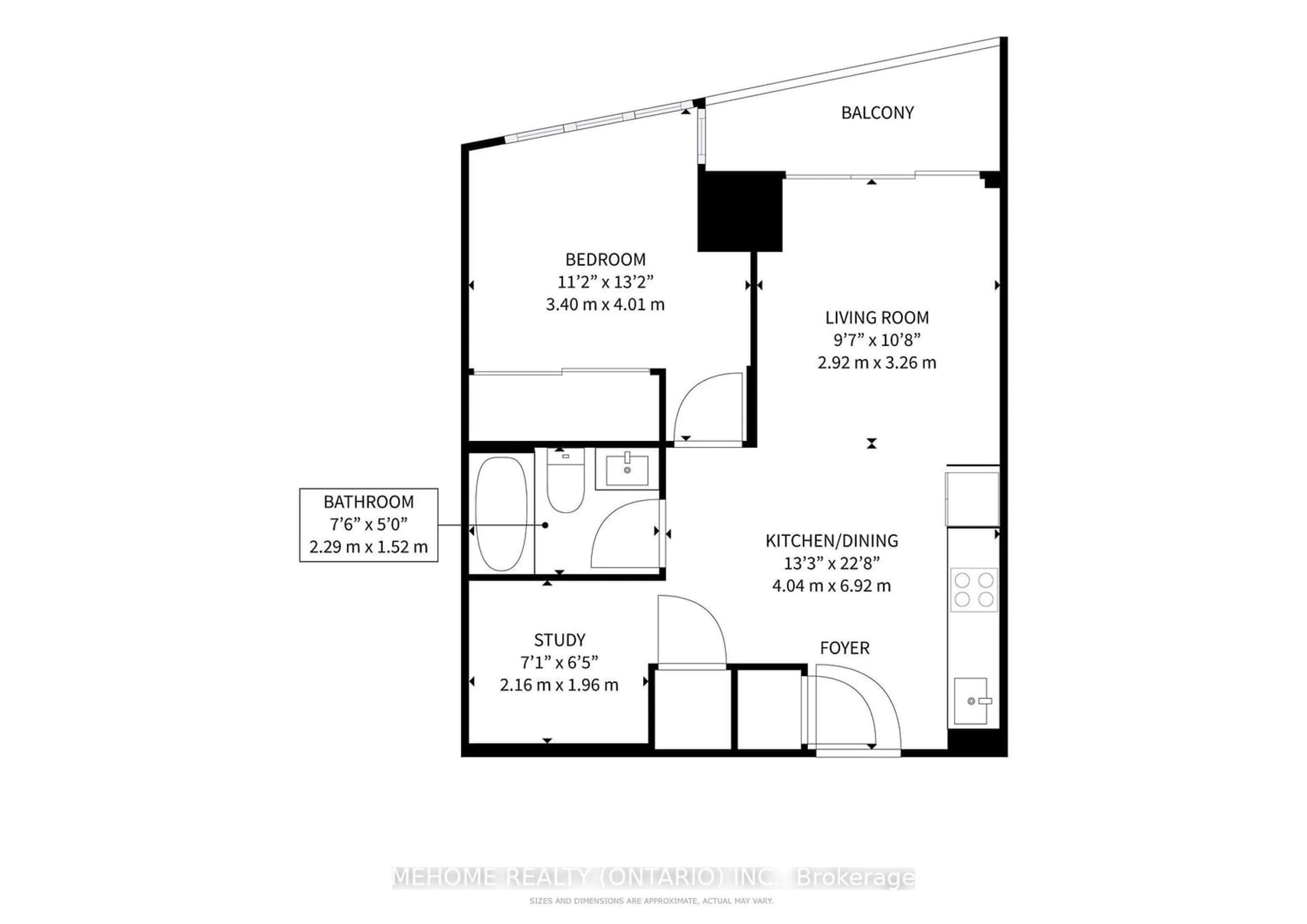 Floor plan for 585 Bloor St #3119, Toronto Ontario M4W 0B3