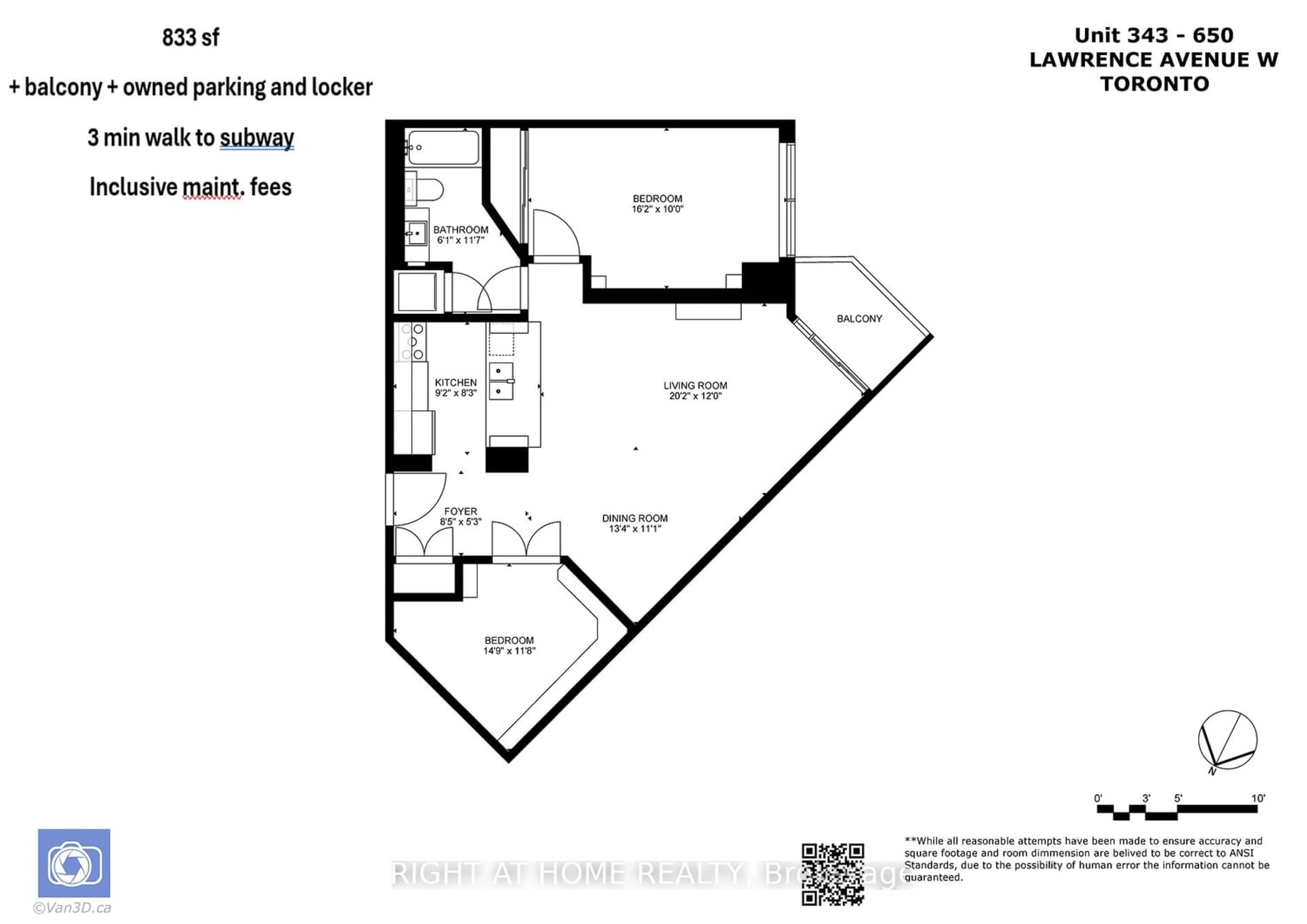 Floor plan for 650 Lawrence Ave #343, Toronto Ontario M6A 3E8