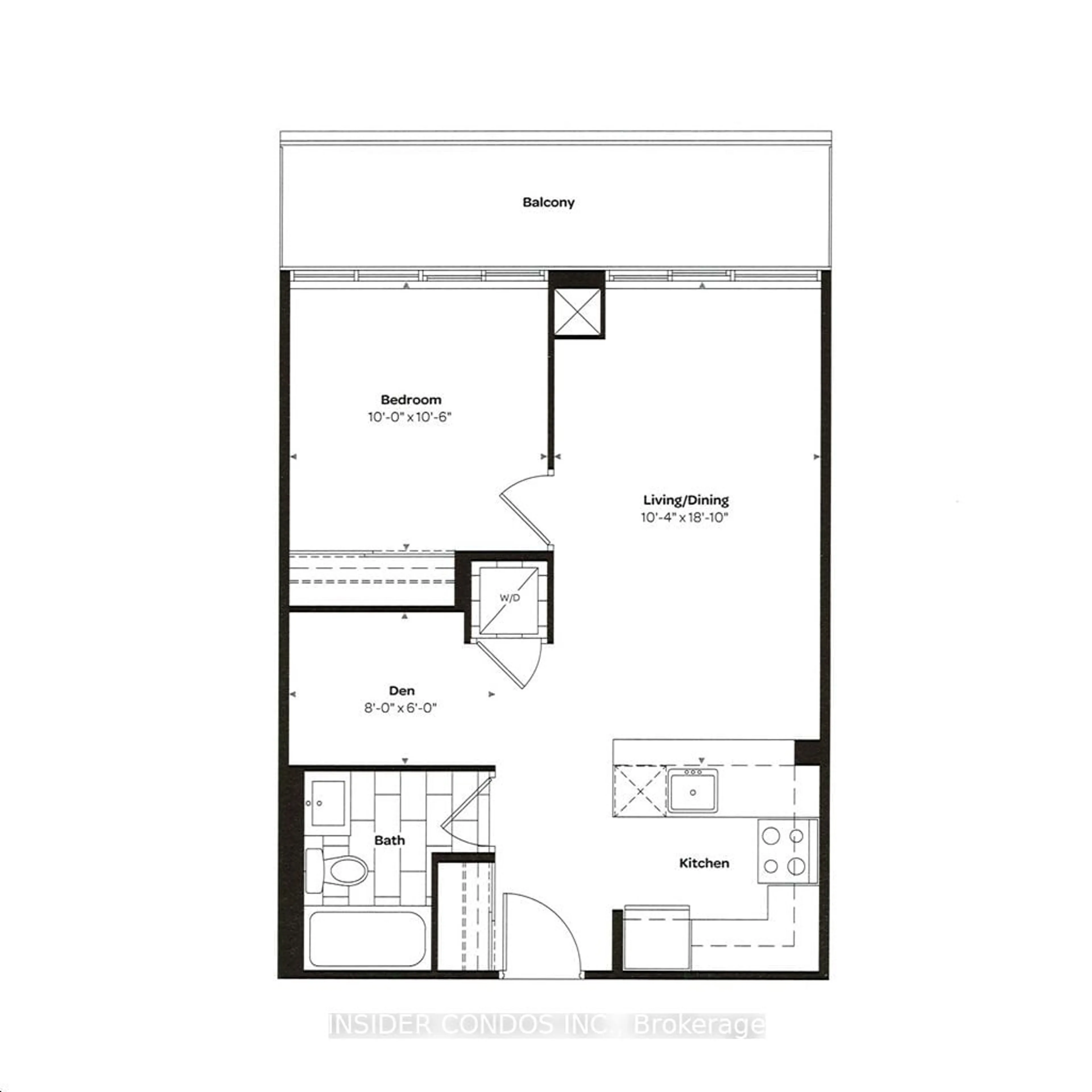 Floor plan for 1603 Eglinton Ave #417, Toronto Ontario M6E 2A0