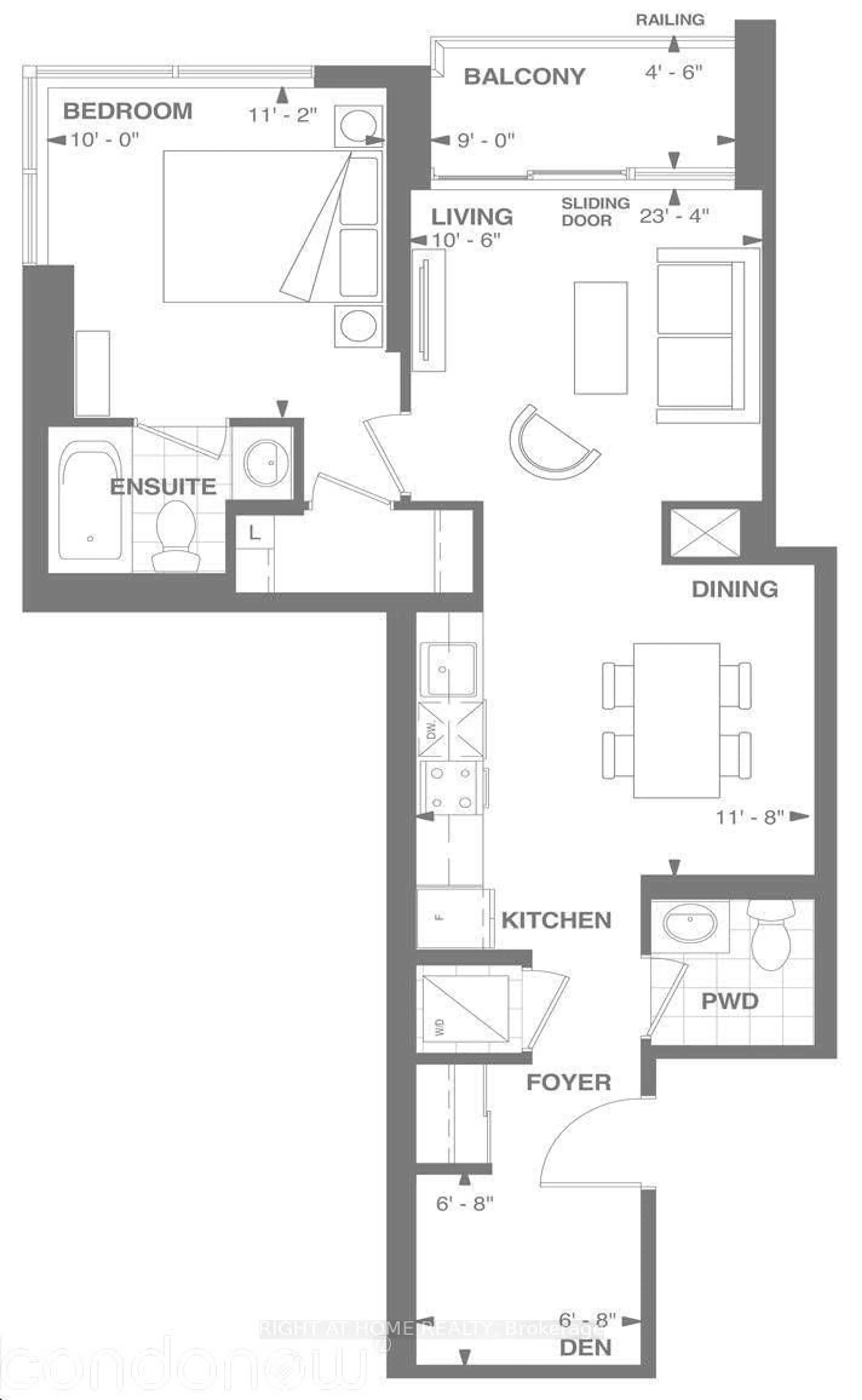 Floor plan for 460 Adelaide St #820, Toronto Ontario M5A 0E7