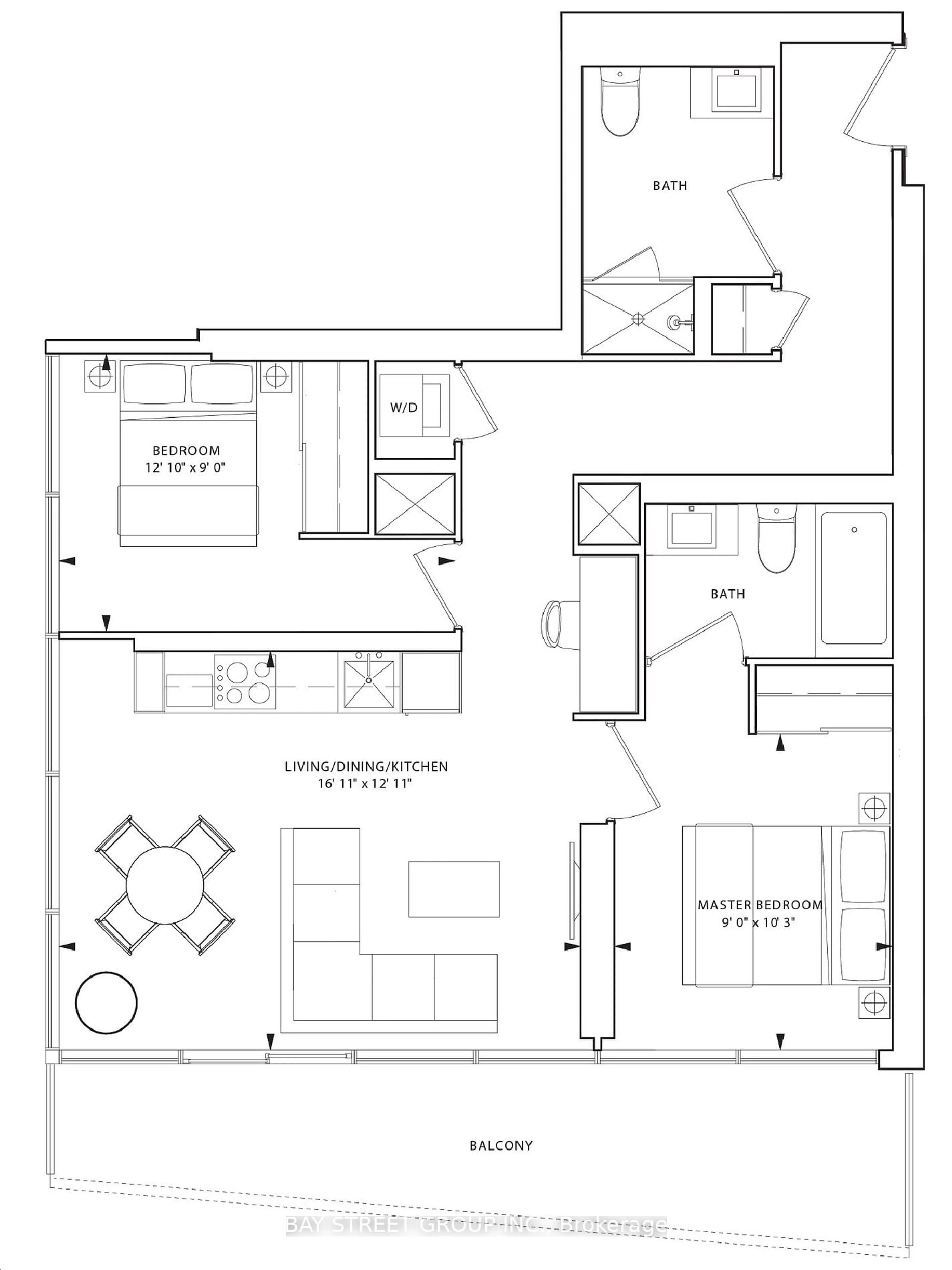 Floor plan for 85 Wood St #3516, Toronto Ontario M4Y 0E8