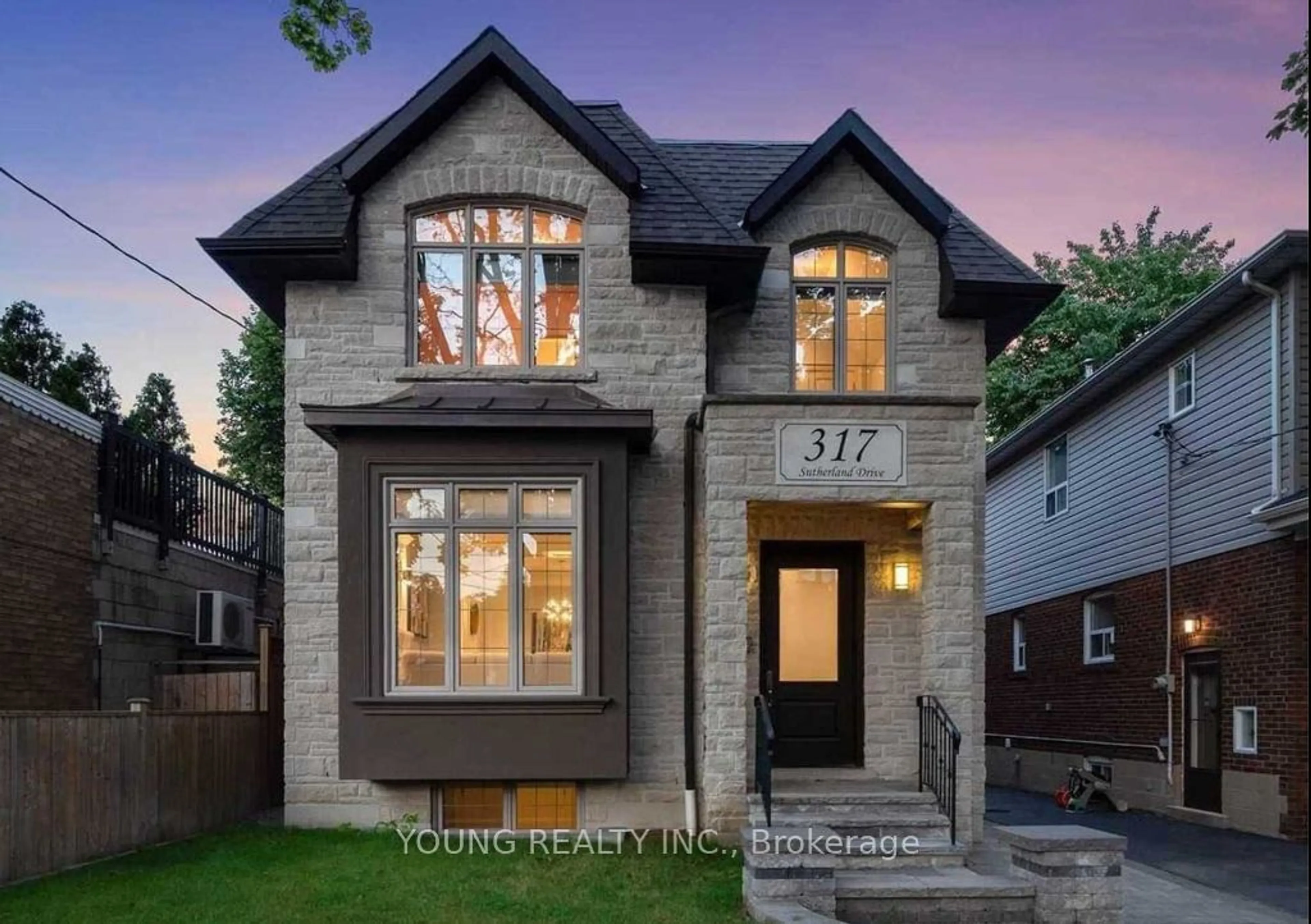 Home with brick exterior material for 317 Sutherland + Laneway Dr, Toronto Ontario M4G 1J6