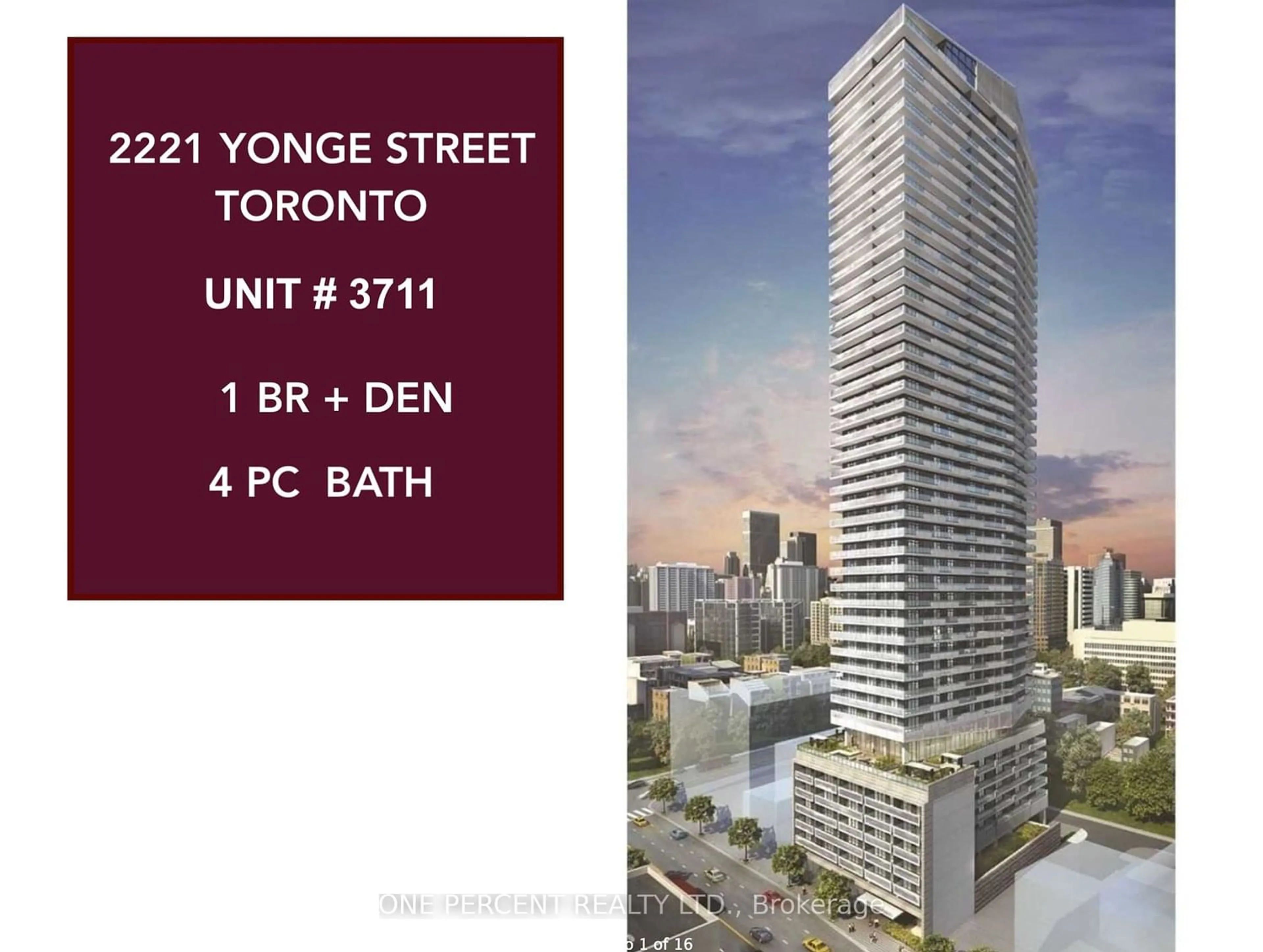 A pic from exterior of the house or condo for 2221 Yonge St #3711, Toronto Ontario M4S 0B8