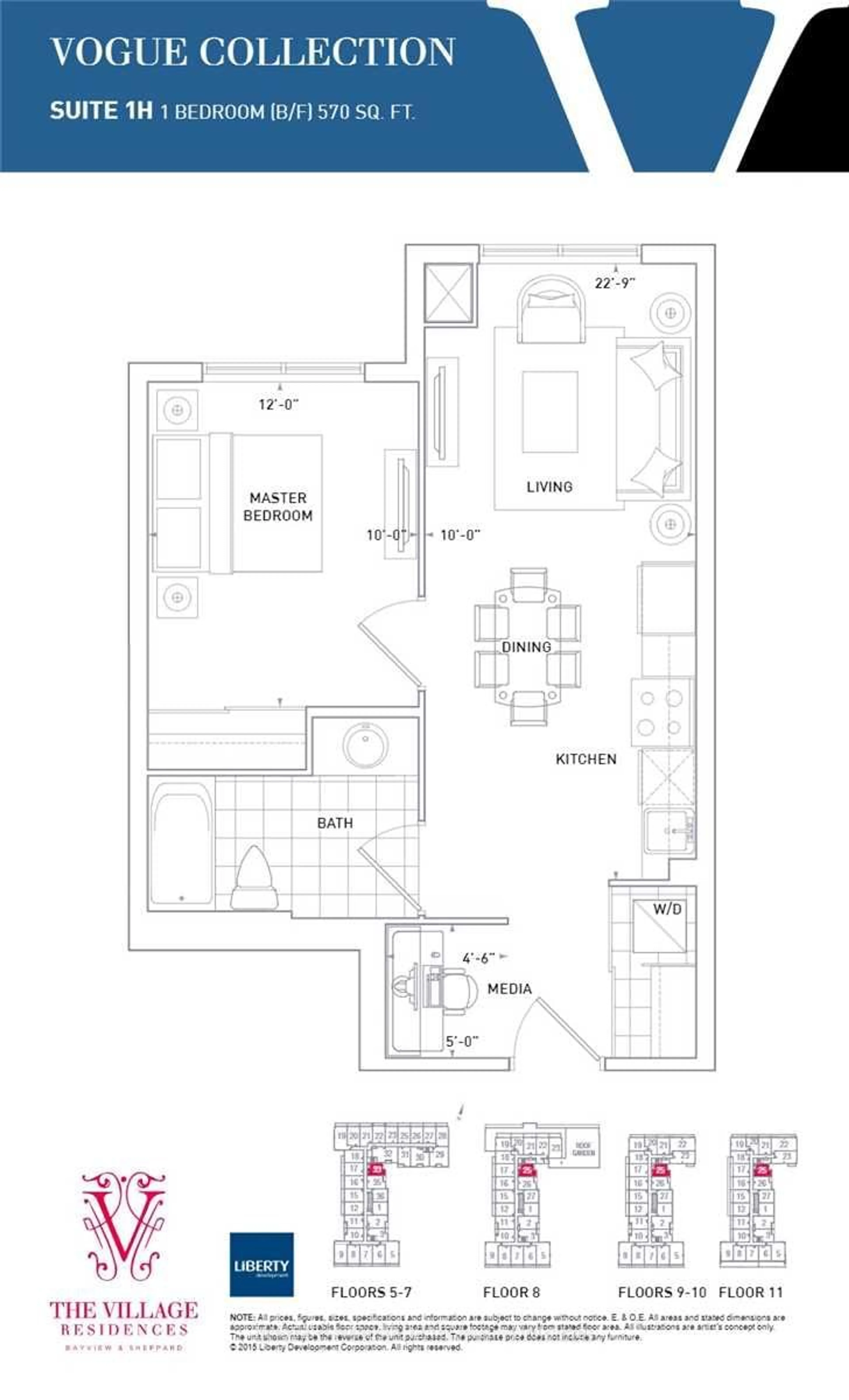 Floor plan for 591 Sheppard Ave #Ph25, Toronto Ontario M2K 0G2