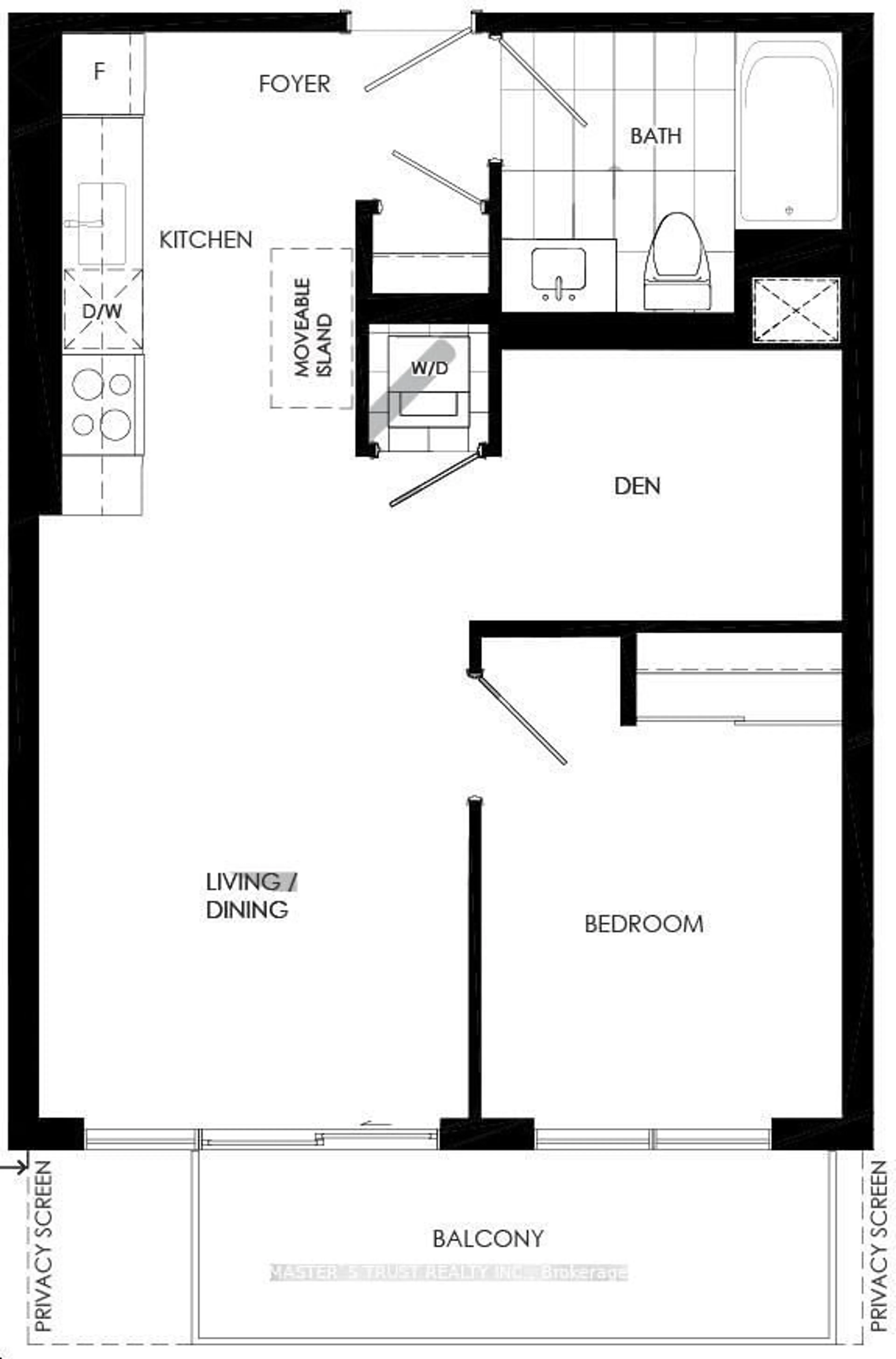 Floor plan for 38 Iannuzzi St #525, Toronto Ontario M5V 0S2
