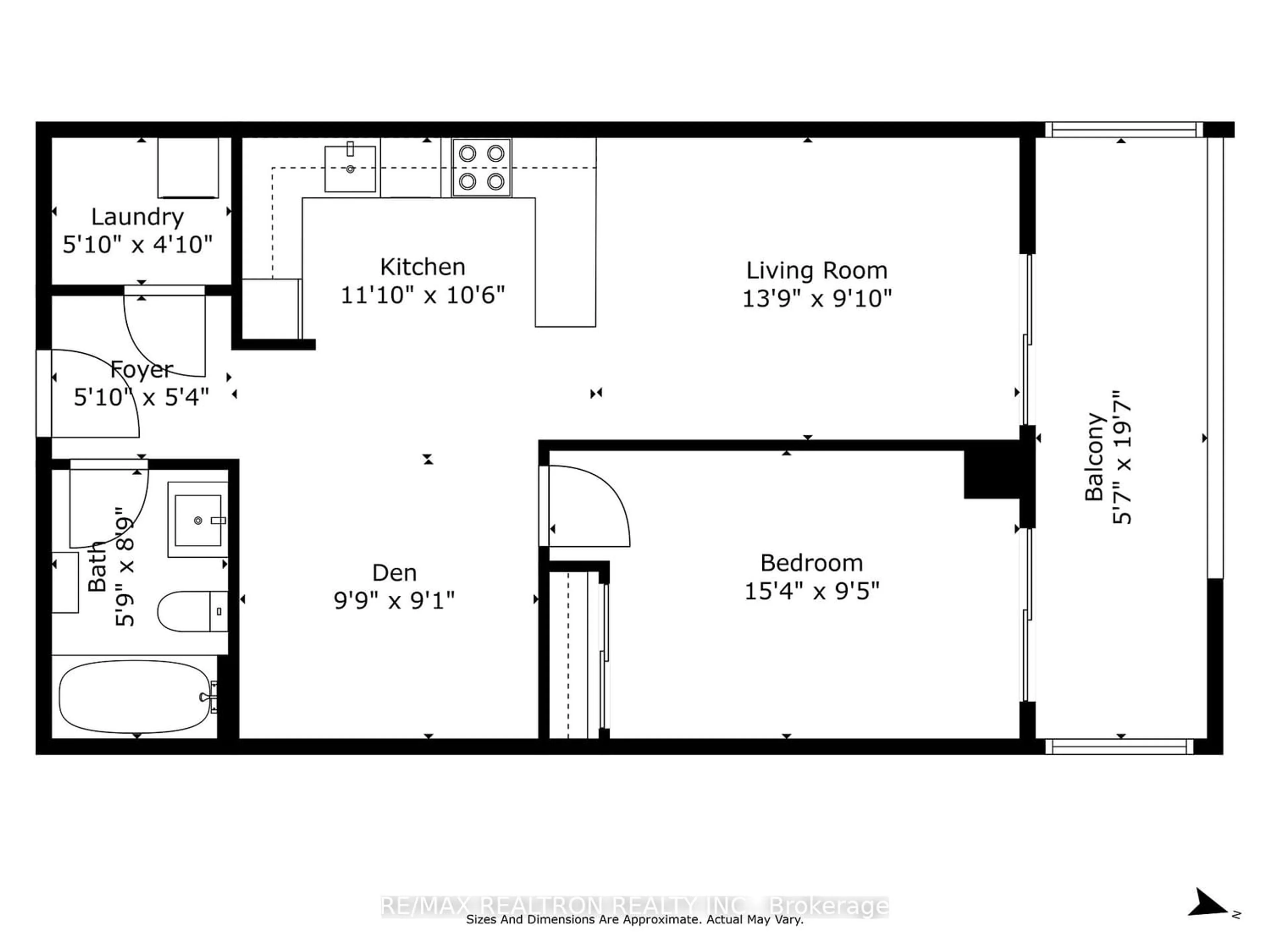 Floor plan for 555 Wilson Ave #E510, Toronto Ontario M3H 0C5