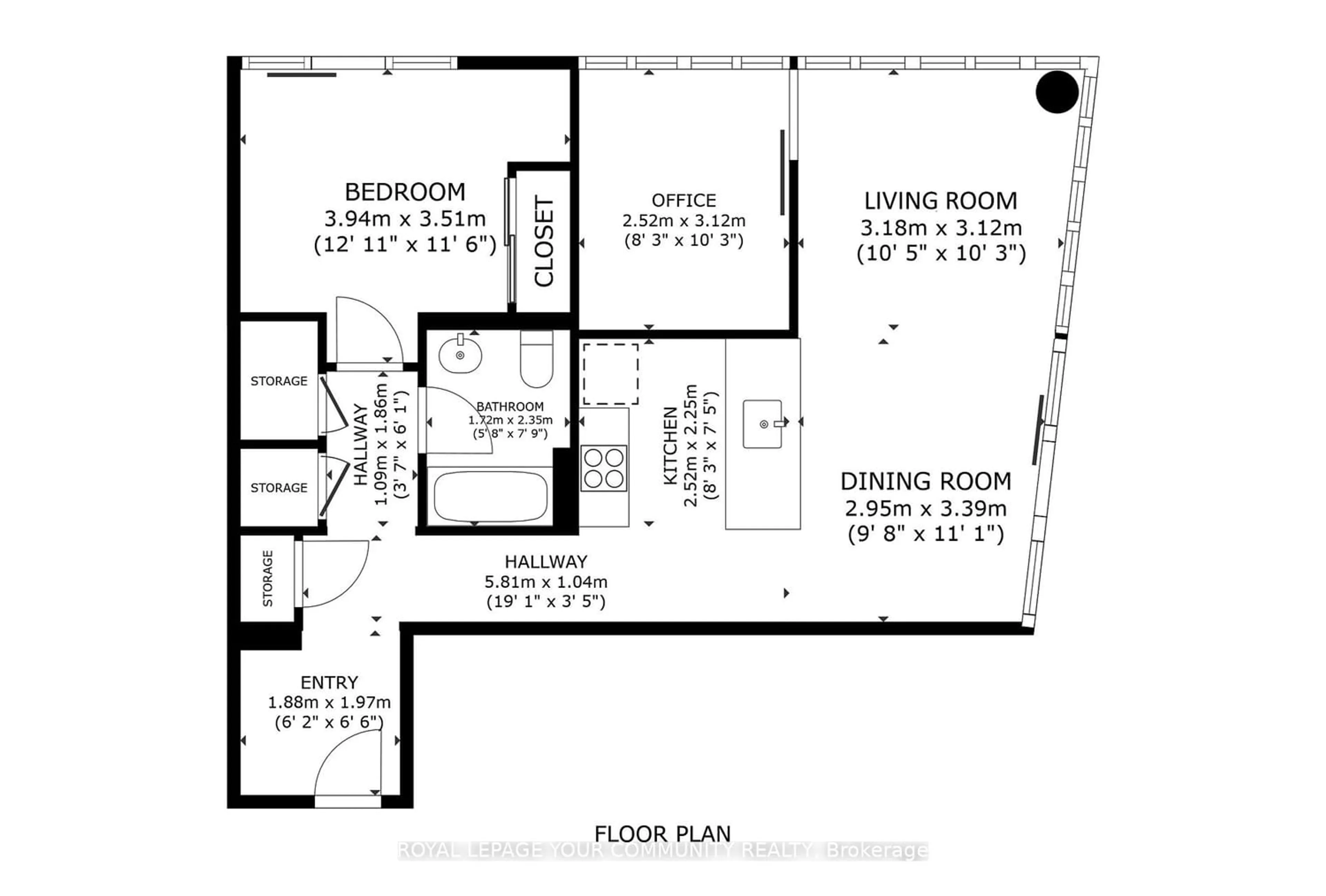 Floor plan for 1815 Yonge St #1206, Toronto Ontario M4T 2A4