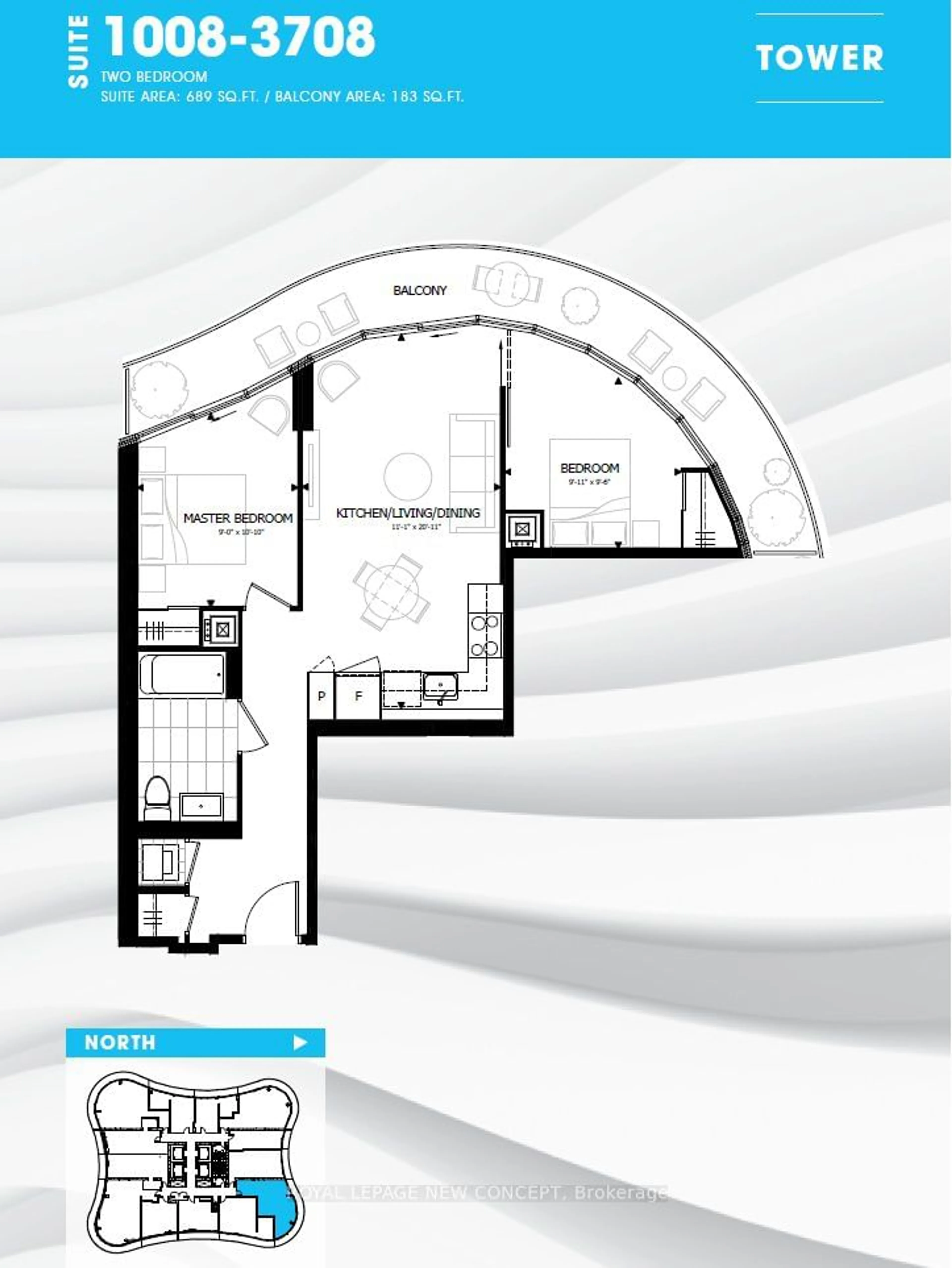 Floor plan for 403 Church St #3508, Toronto Ontario M4Y 0C9