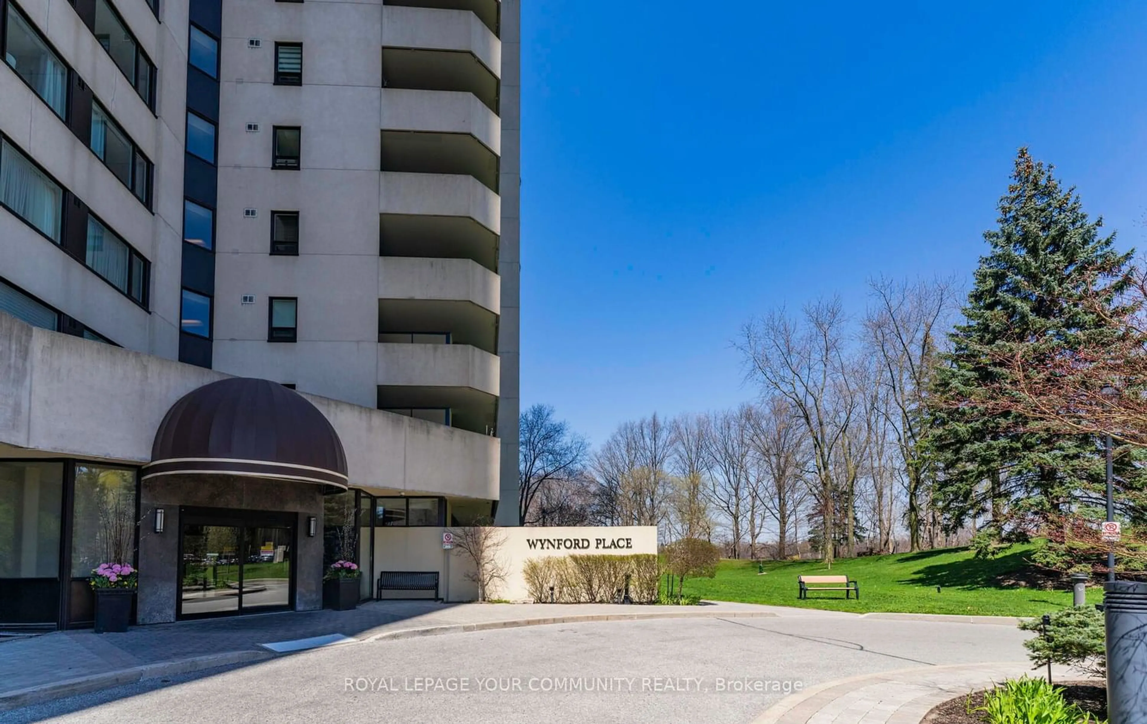 A pic from exterior of the house or condo for 75 Wynford Heights Cres #306, Toronto Ontario M3C 3H9