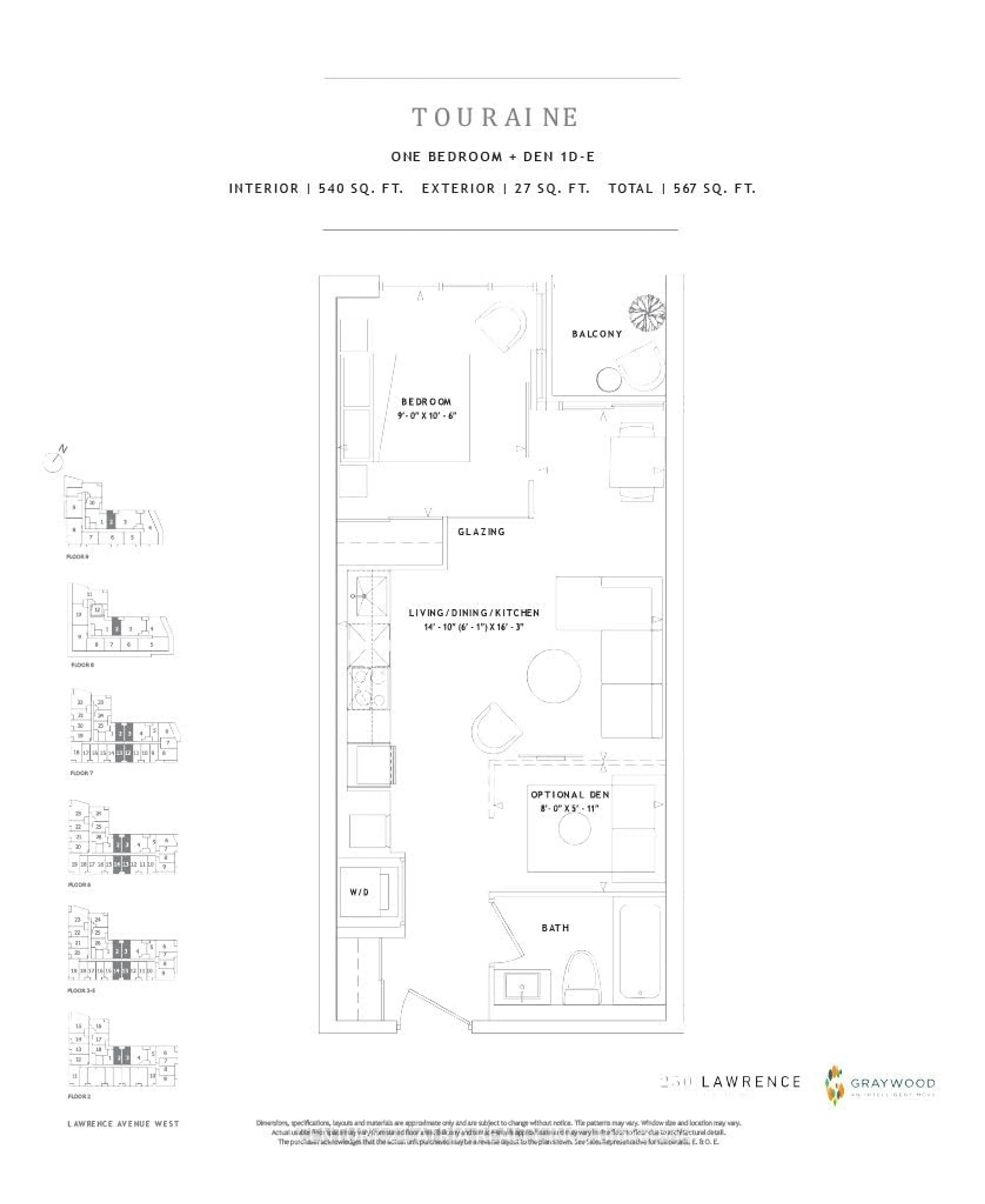 Floor plan for 250 Lawrence Ave #714, Toronto Ontario M5M 1B2