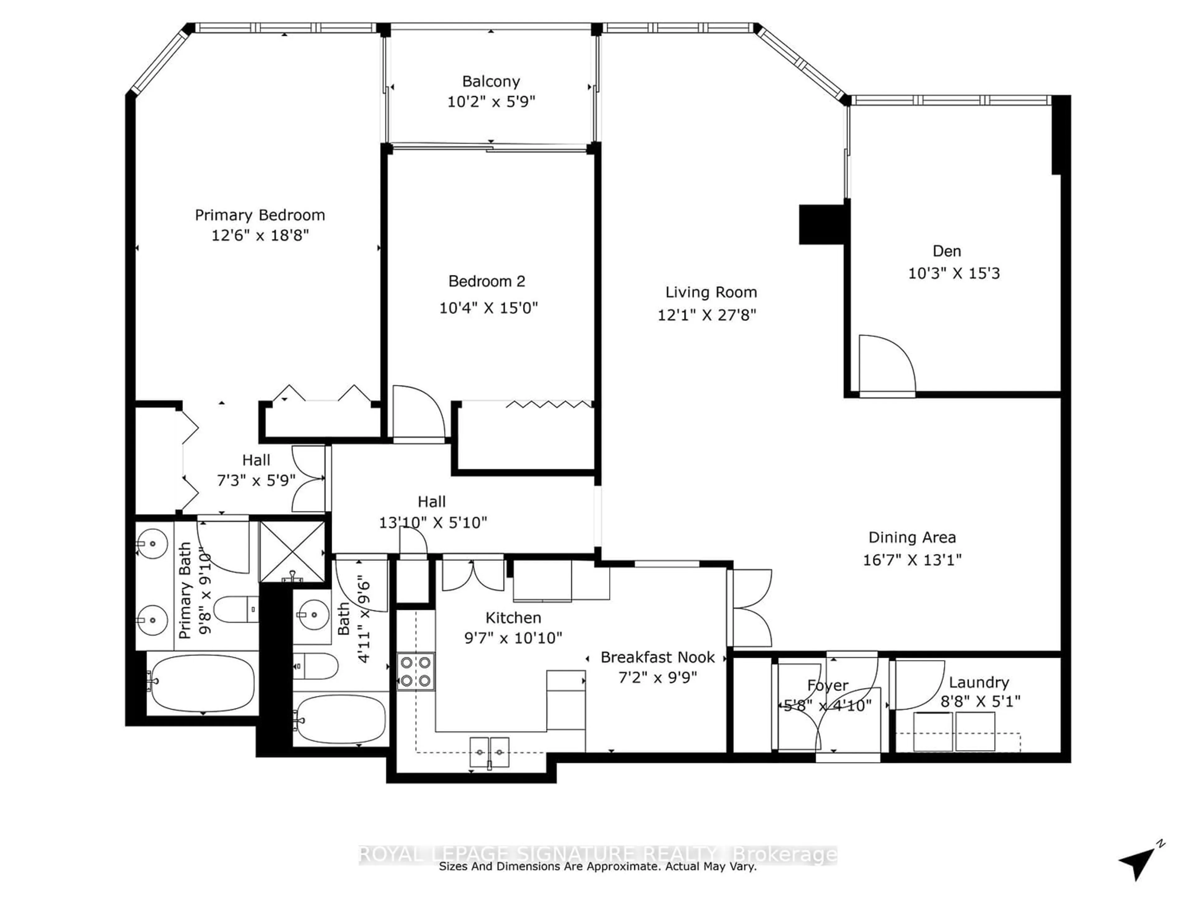 Floor plan for 65 Spring Garden Ave #208, Toronto Ontario M2N 6H9