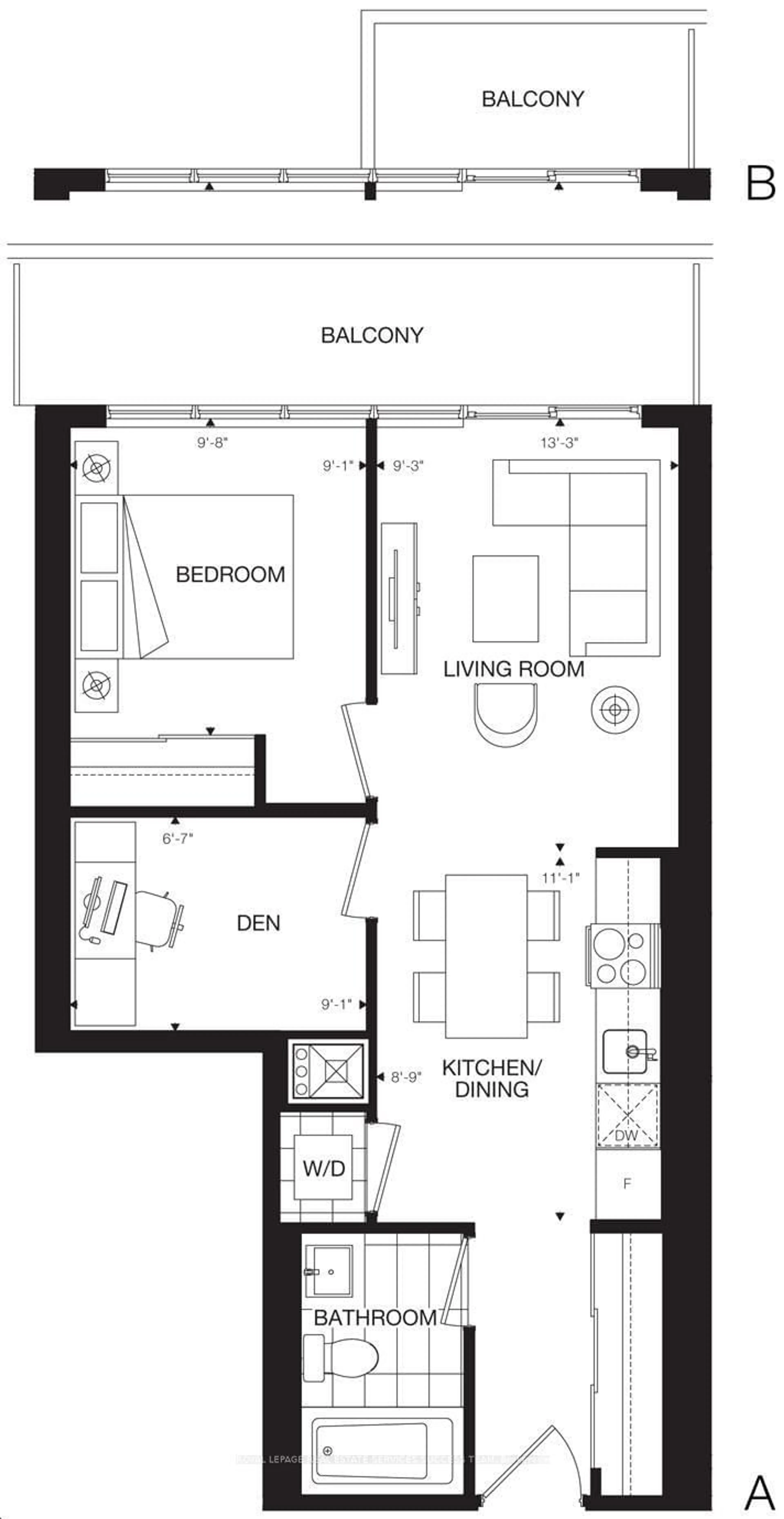 Floor plan for 365 Church St #3006, Toronto Ontario M5B 1Z9