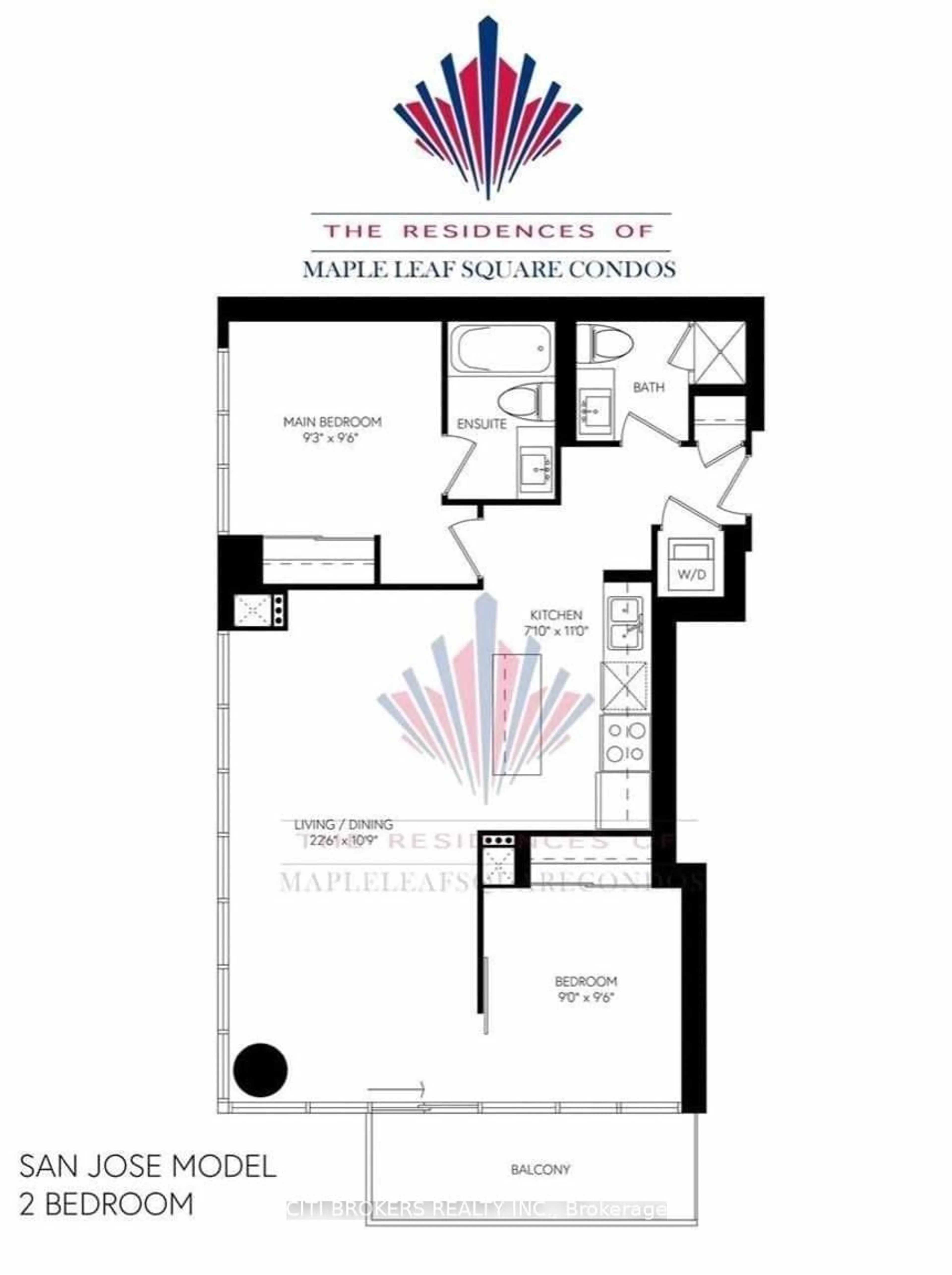 Floor plan for 55 Bremner Blvd #2210, Toronto Ontario M5J 0A6