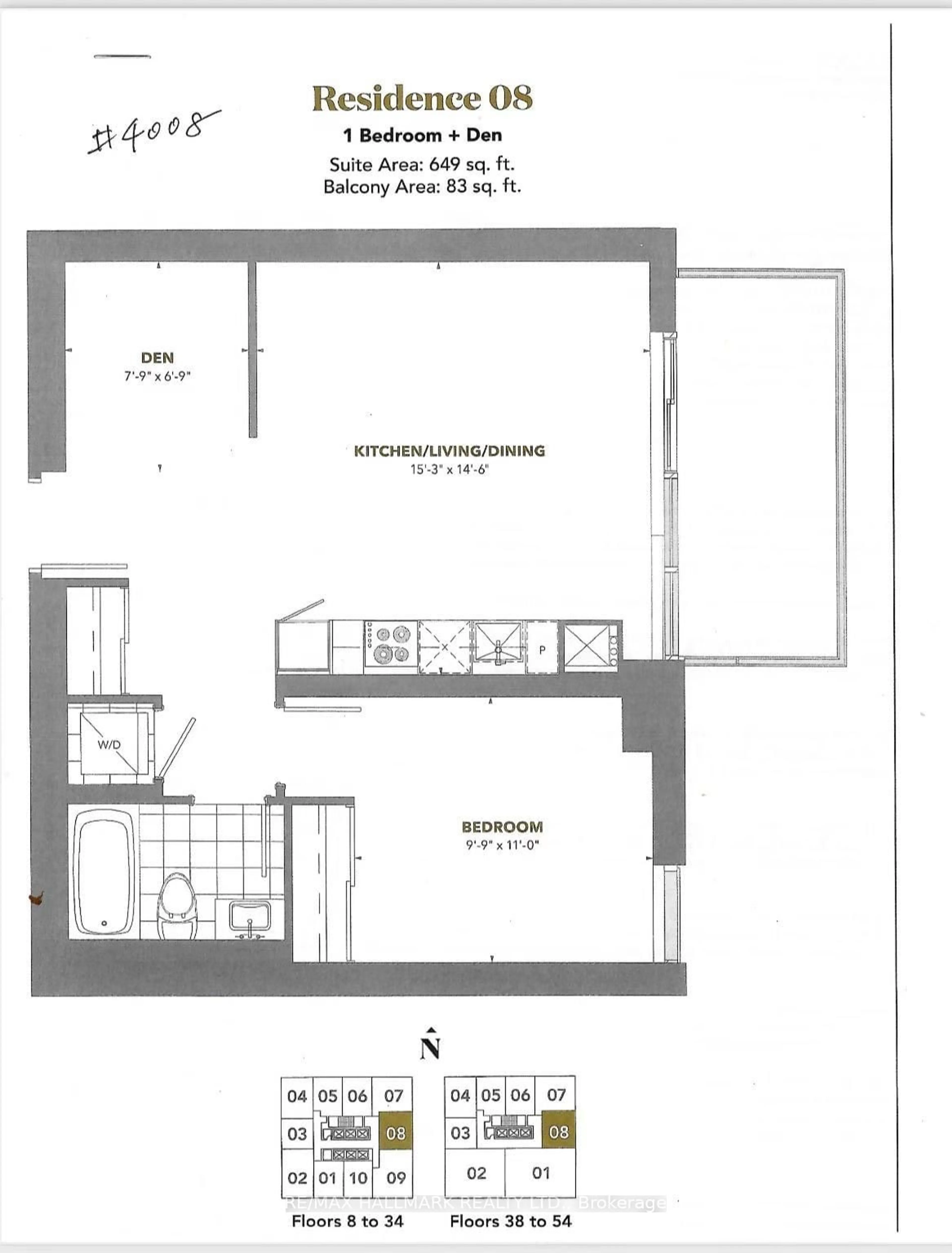 Floor plan for 28 Freeland St #4008, Toronto Ontario M5E 0E3