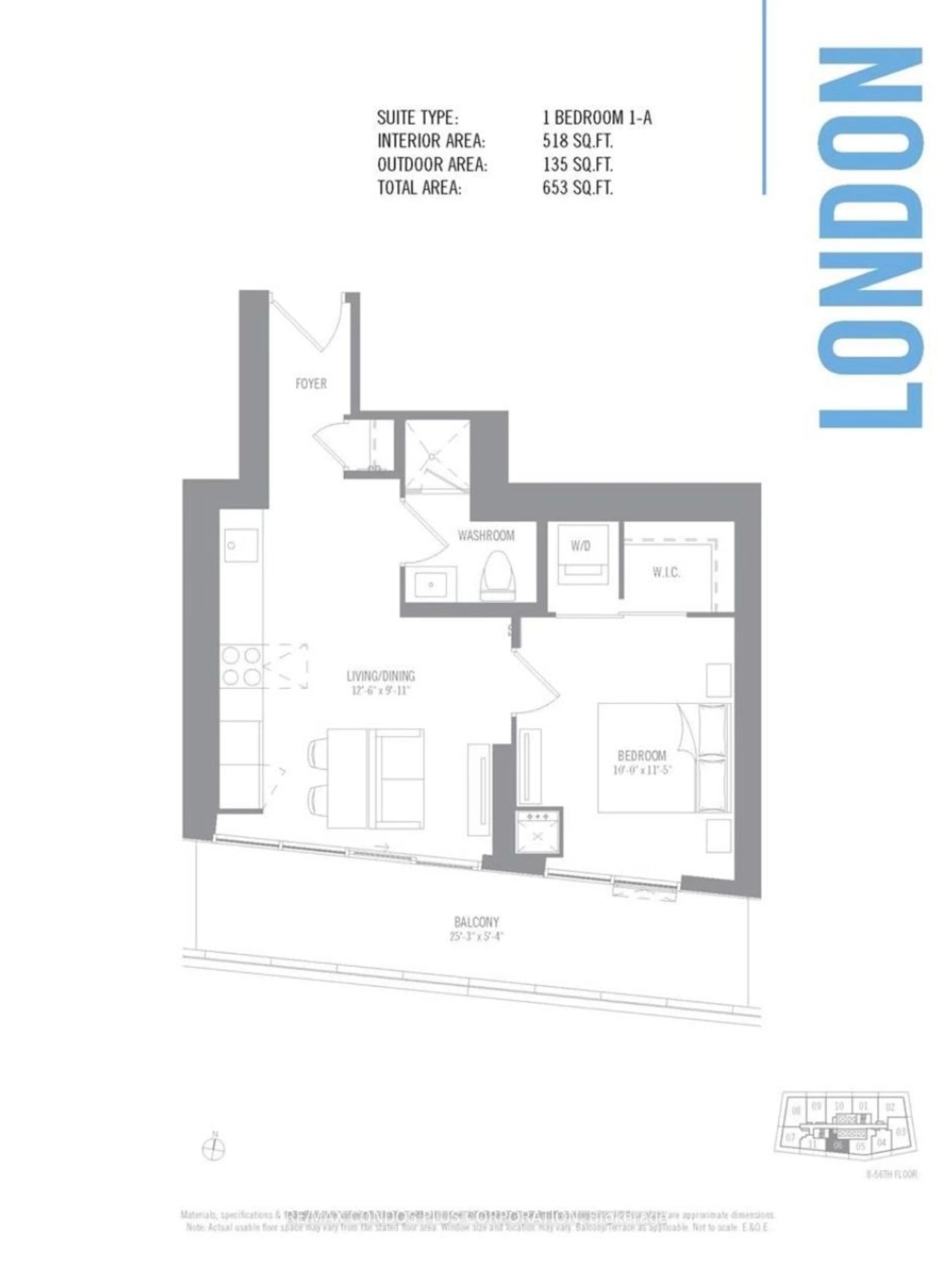 Floor plan for 2221 Yonge St #2006, Toronto Ontario M4S 0B8