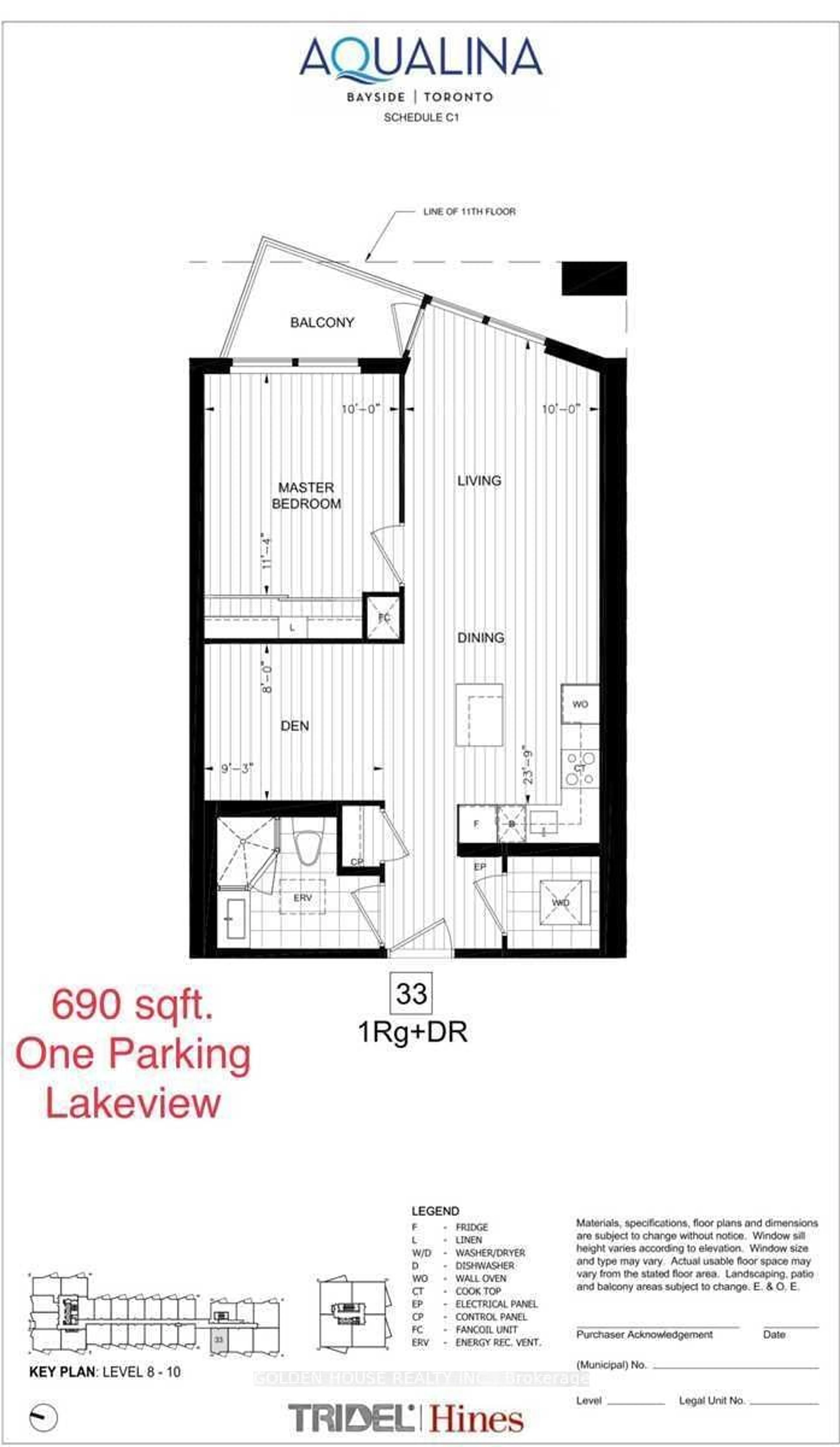 Floor plan for 15 Merchants' Wharf #1033, Toronto Ontario M5A 0N8