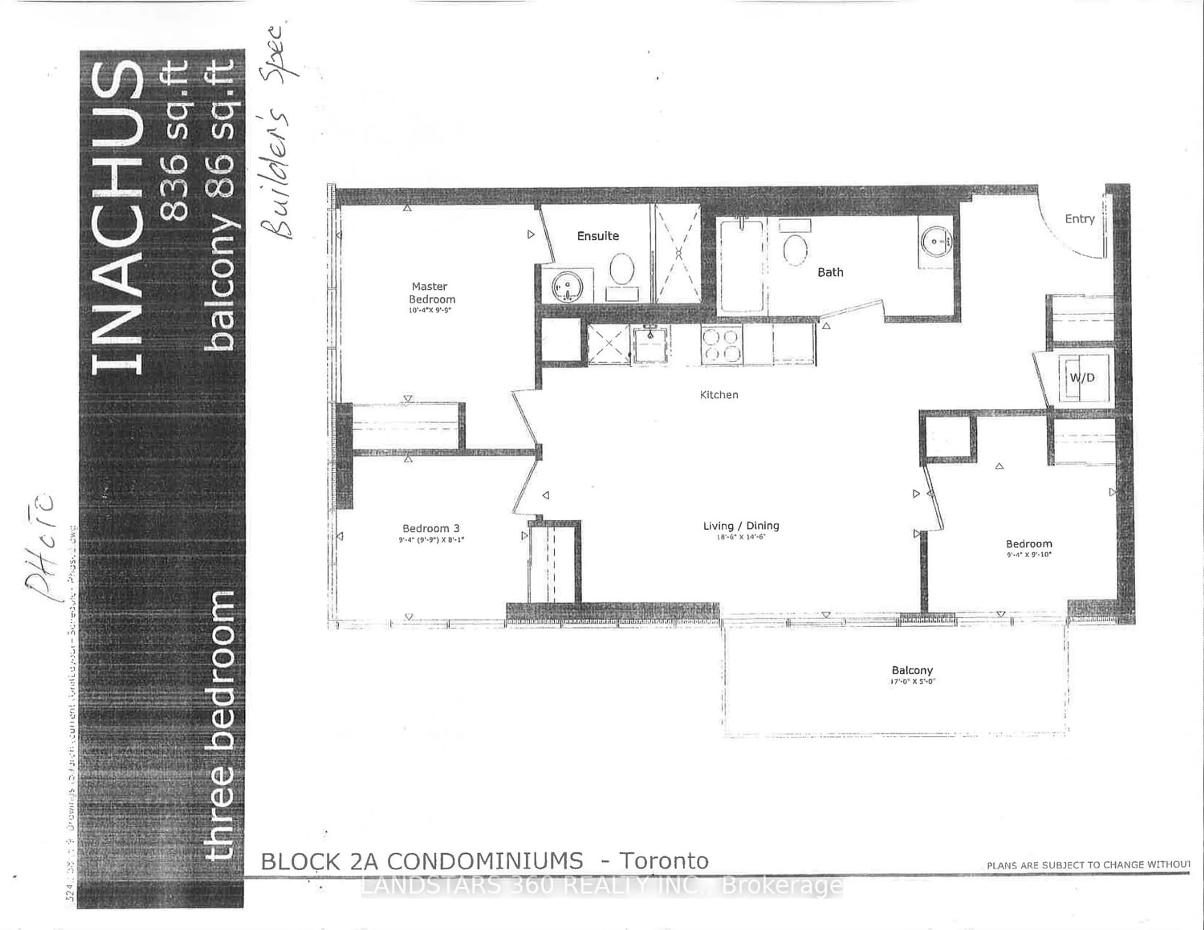 Floor plan for 49 East Liberty St #1803, Toronto Ontario M6K 0B2