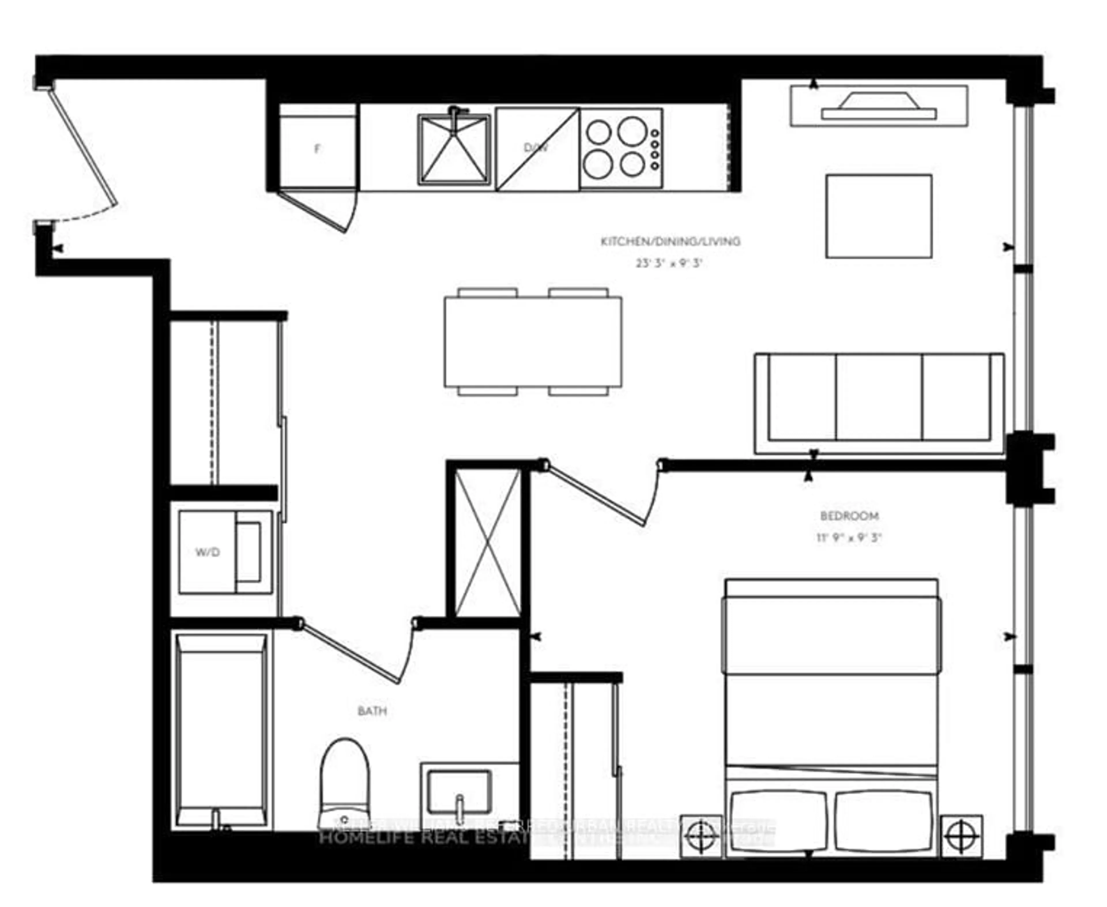 Floor plan for 199 Church St #1001, Toronto Ontario M5B 0C5
