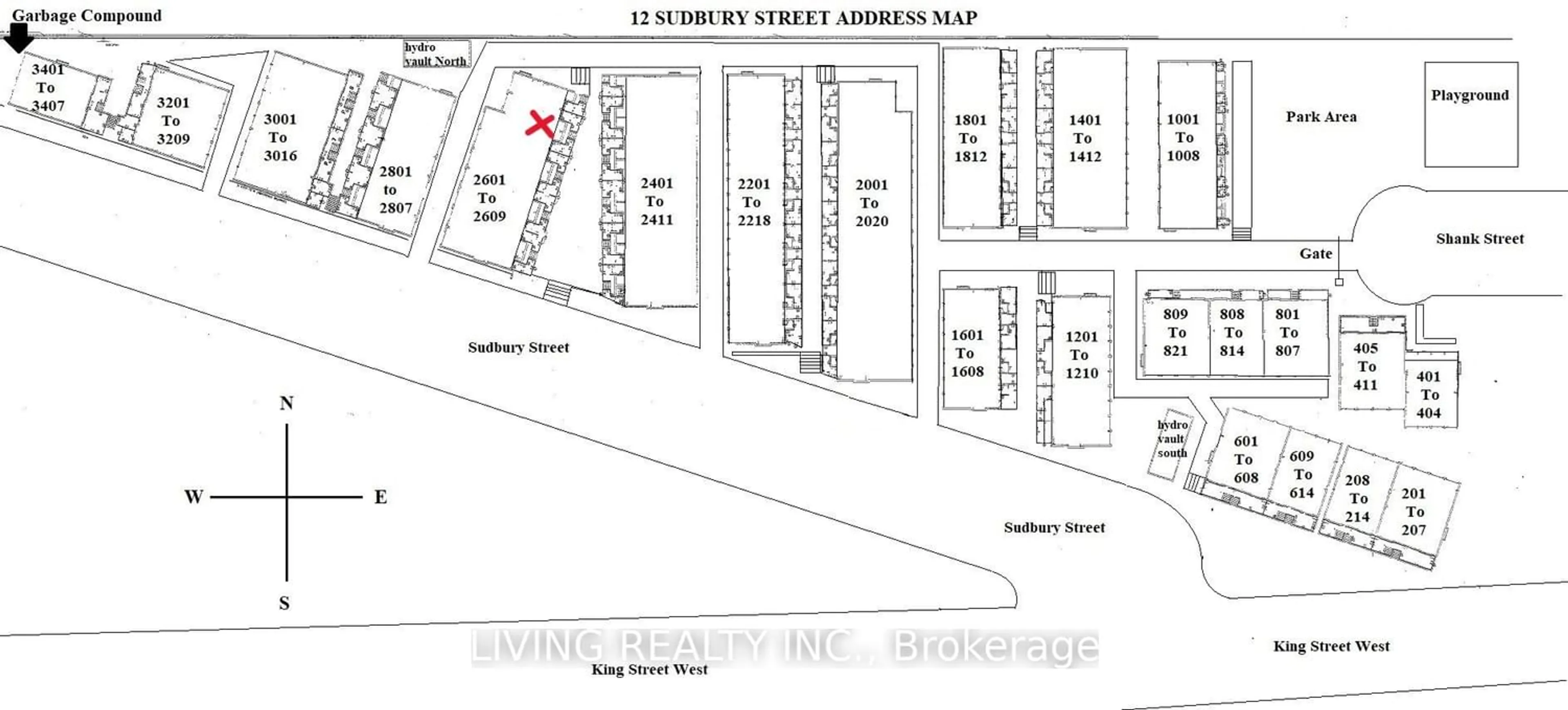 Floor plan for 12 Sudbury St #2608, Toronto Ontario M6J 3W7