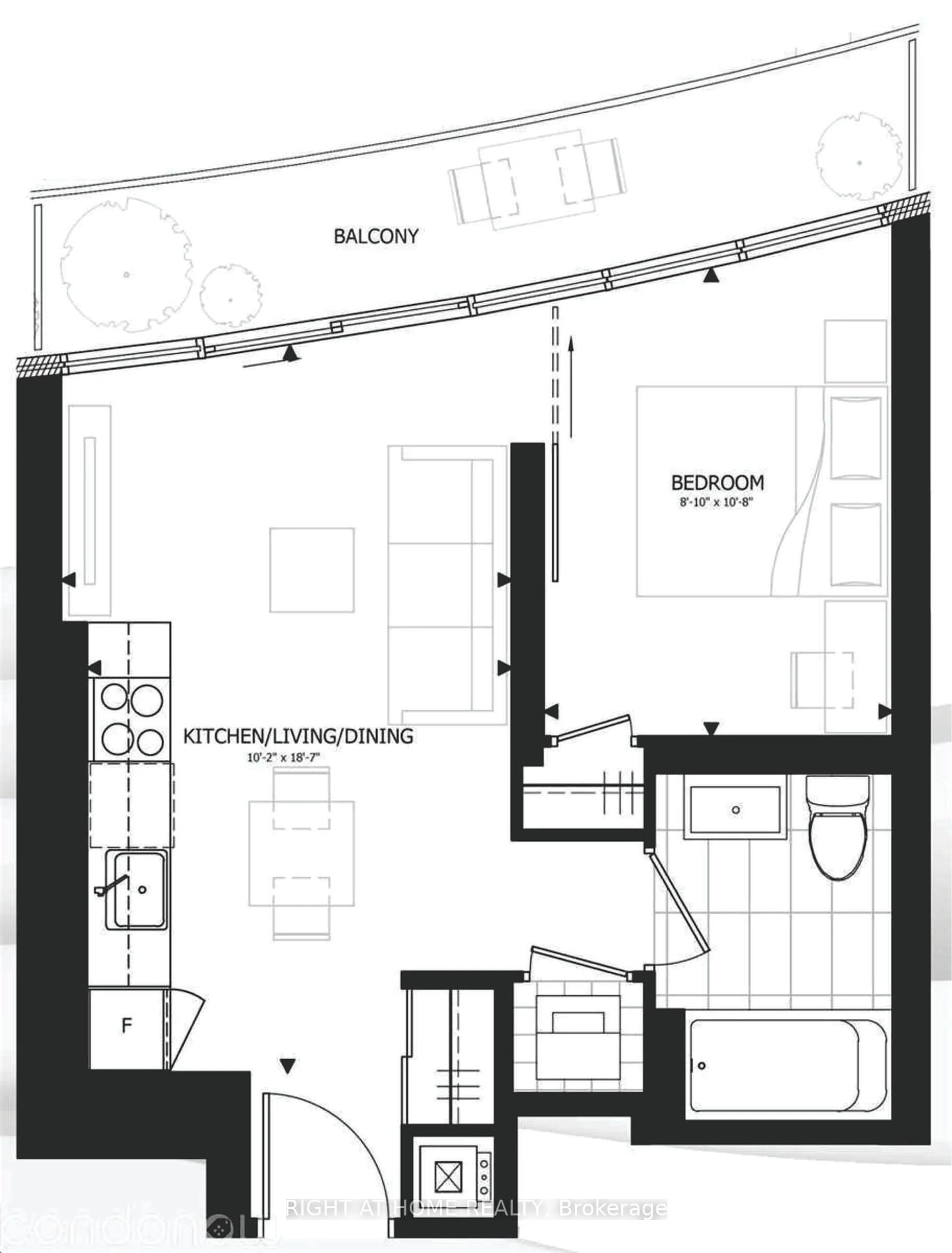 Floor plan for 403 Church St #2511, Toronto Ontario M4Y 0C9