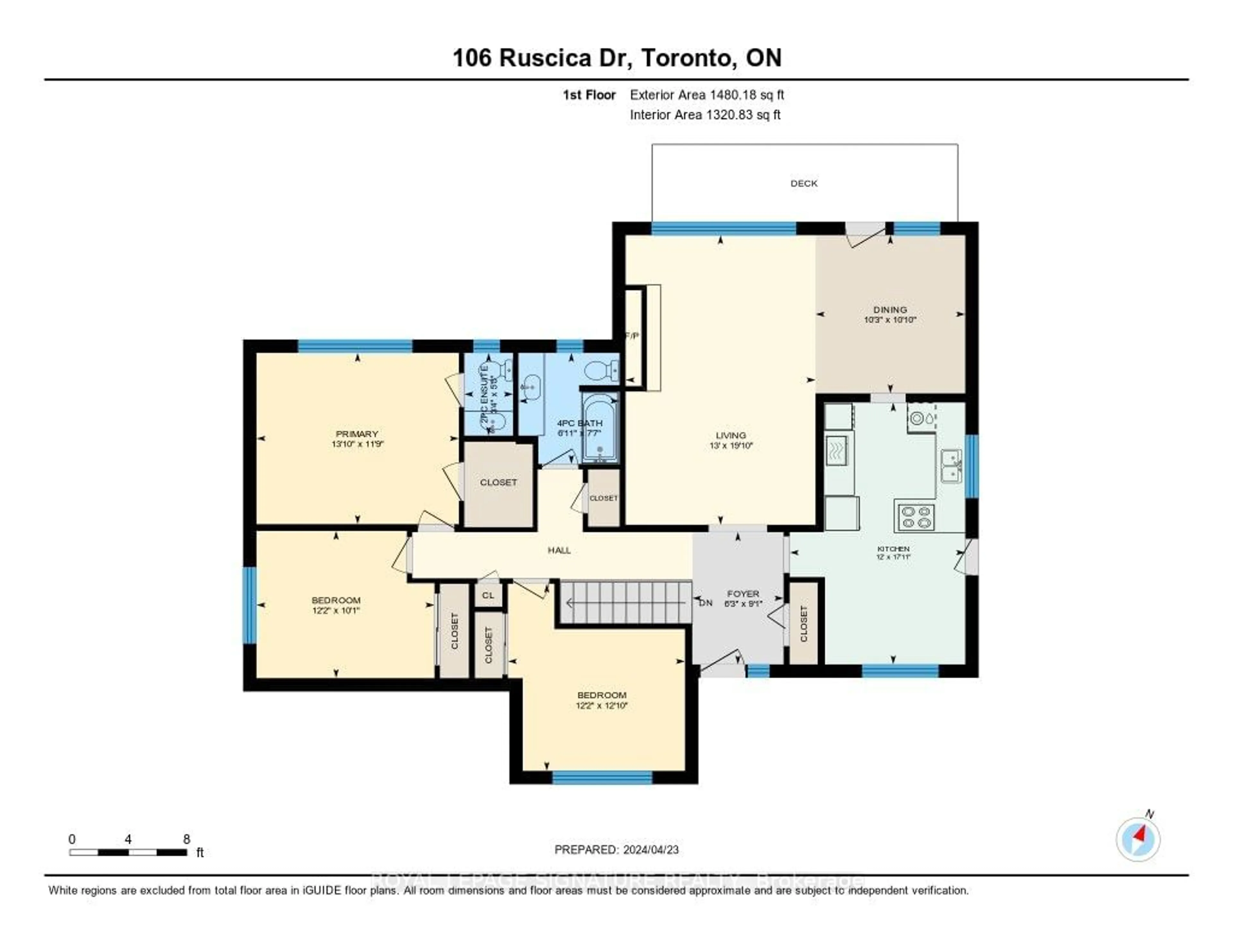 Floor plan for 106 Ruscica Dr, Toronto Ontario M4A 1R4