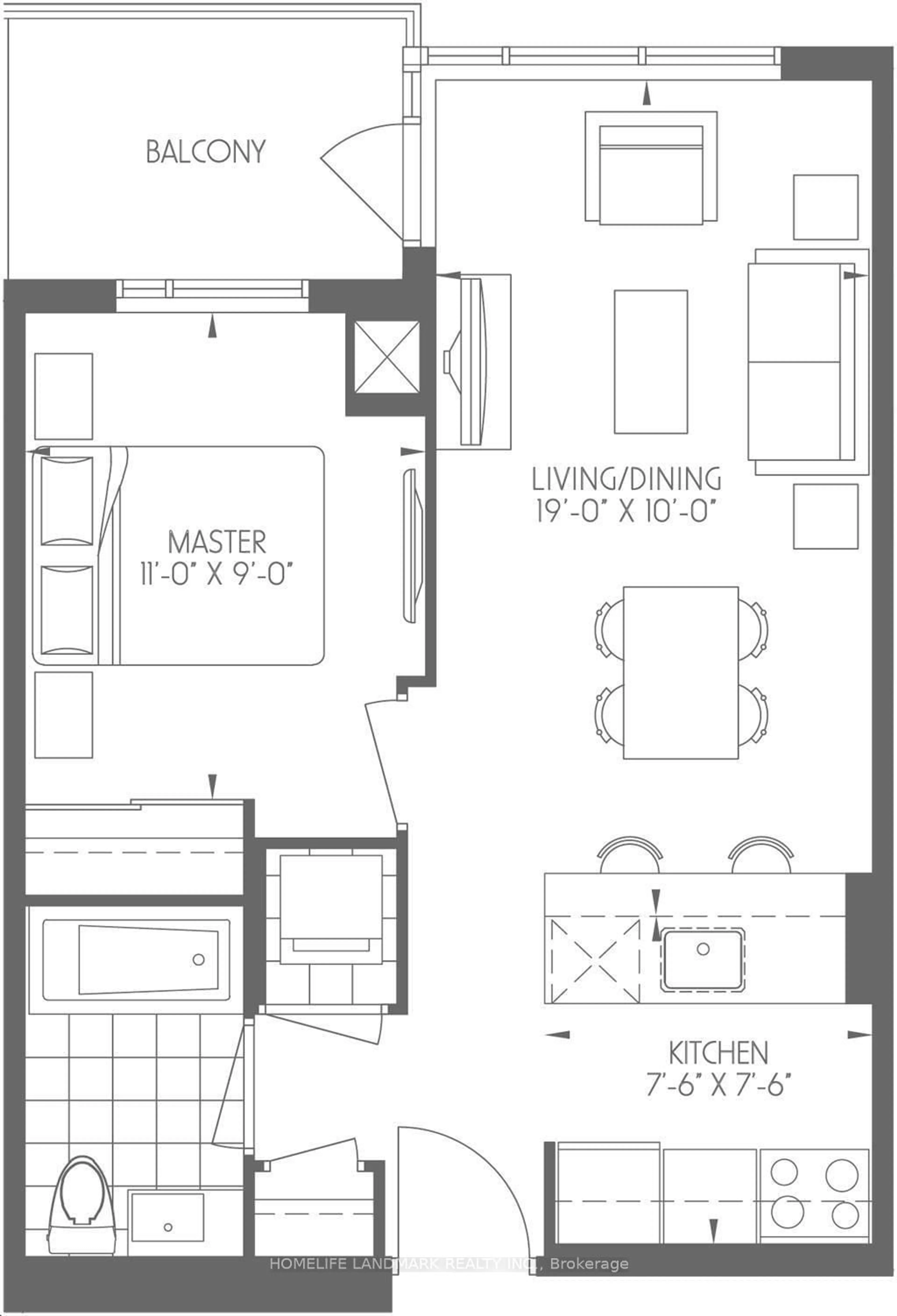 Floor plan for 62 Forest Manor Rd #2202, Toronto Ontario M2J 0B6