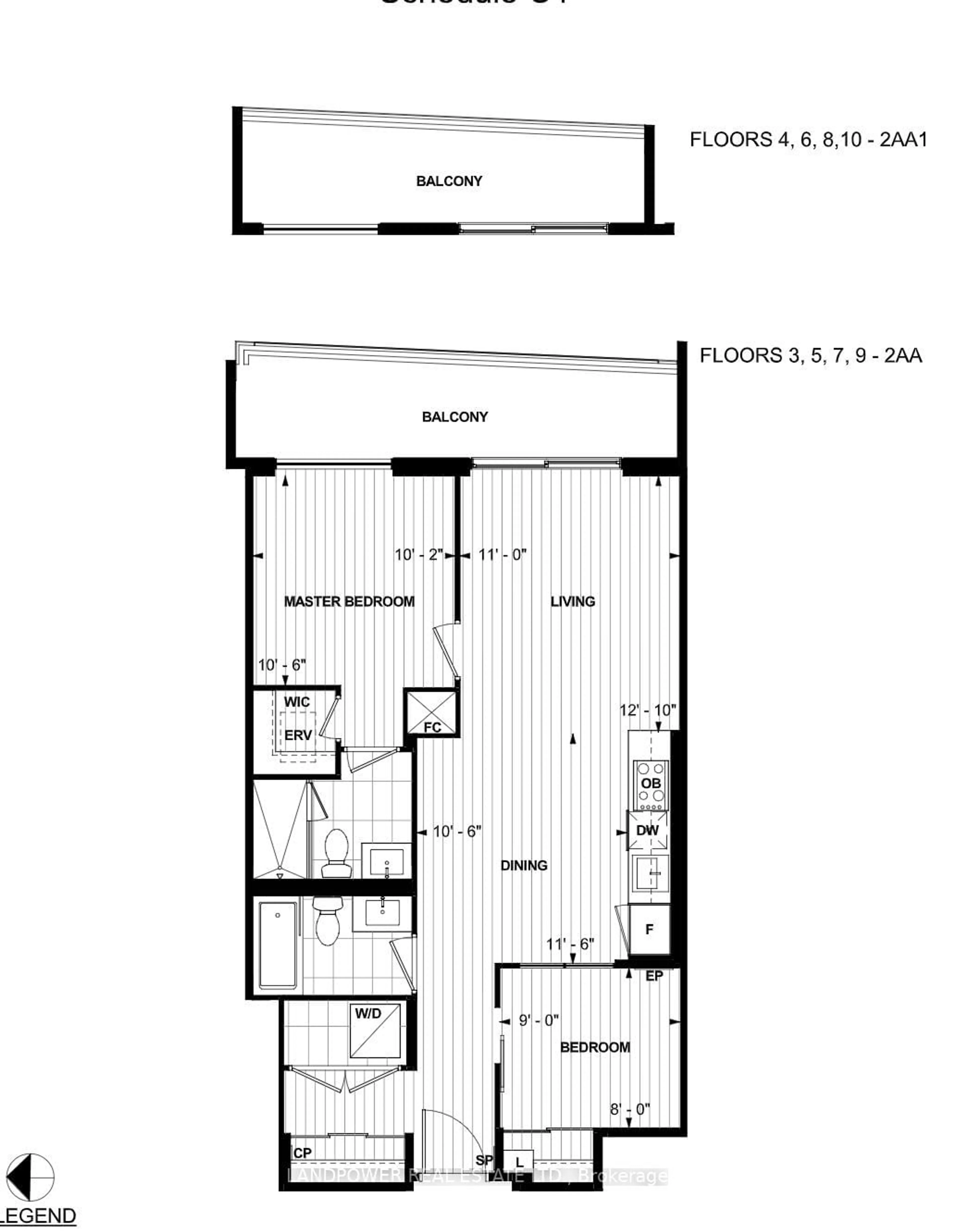 Floor plan for 118 Merchants' Wharf #621, Toronto Ontario M5A 0L3