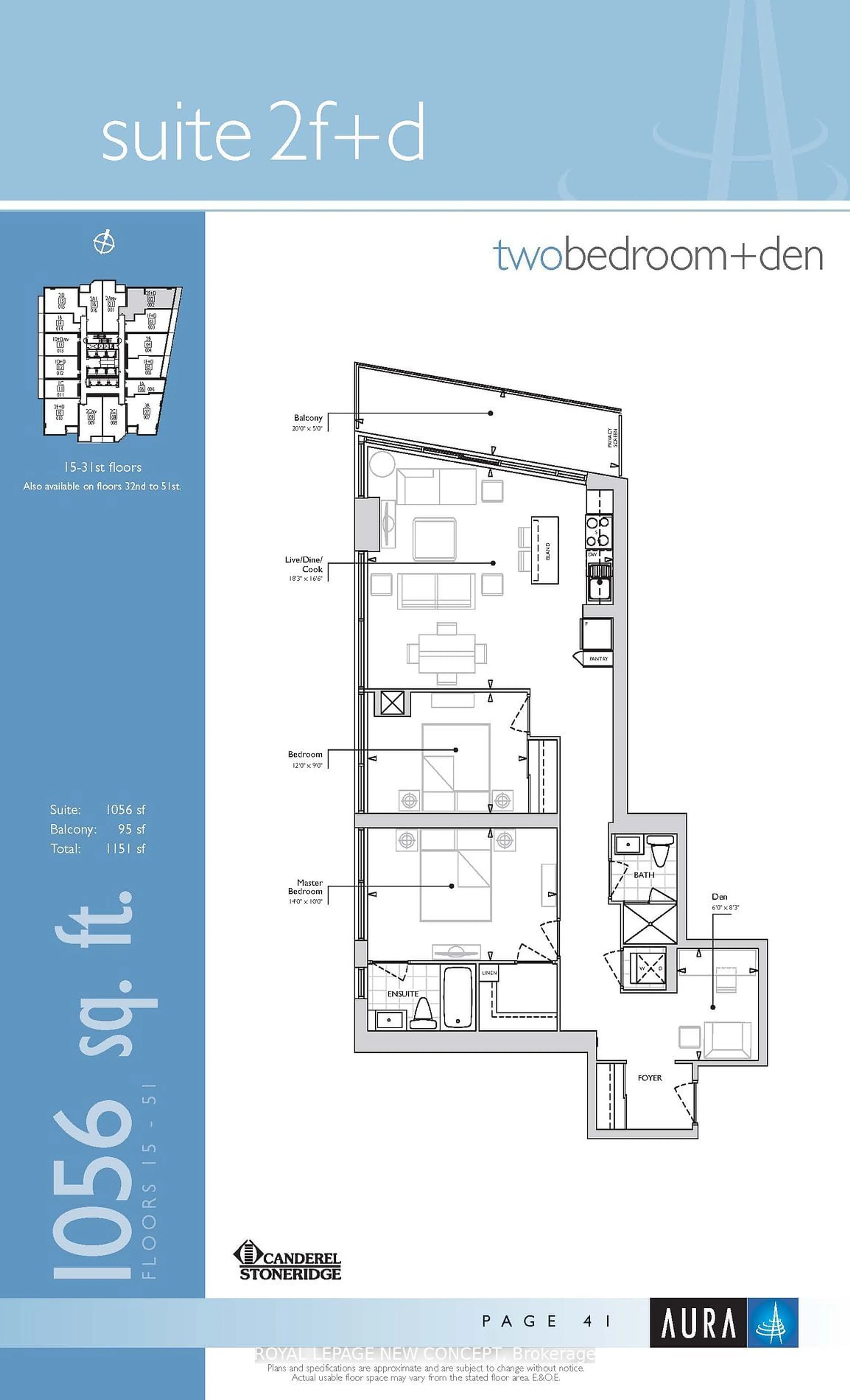 Floor plan for 386 Yonge St #4102, Toronto Ontario M5B 0A5