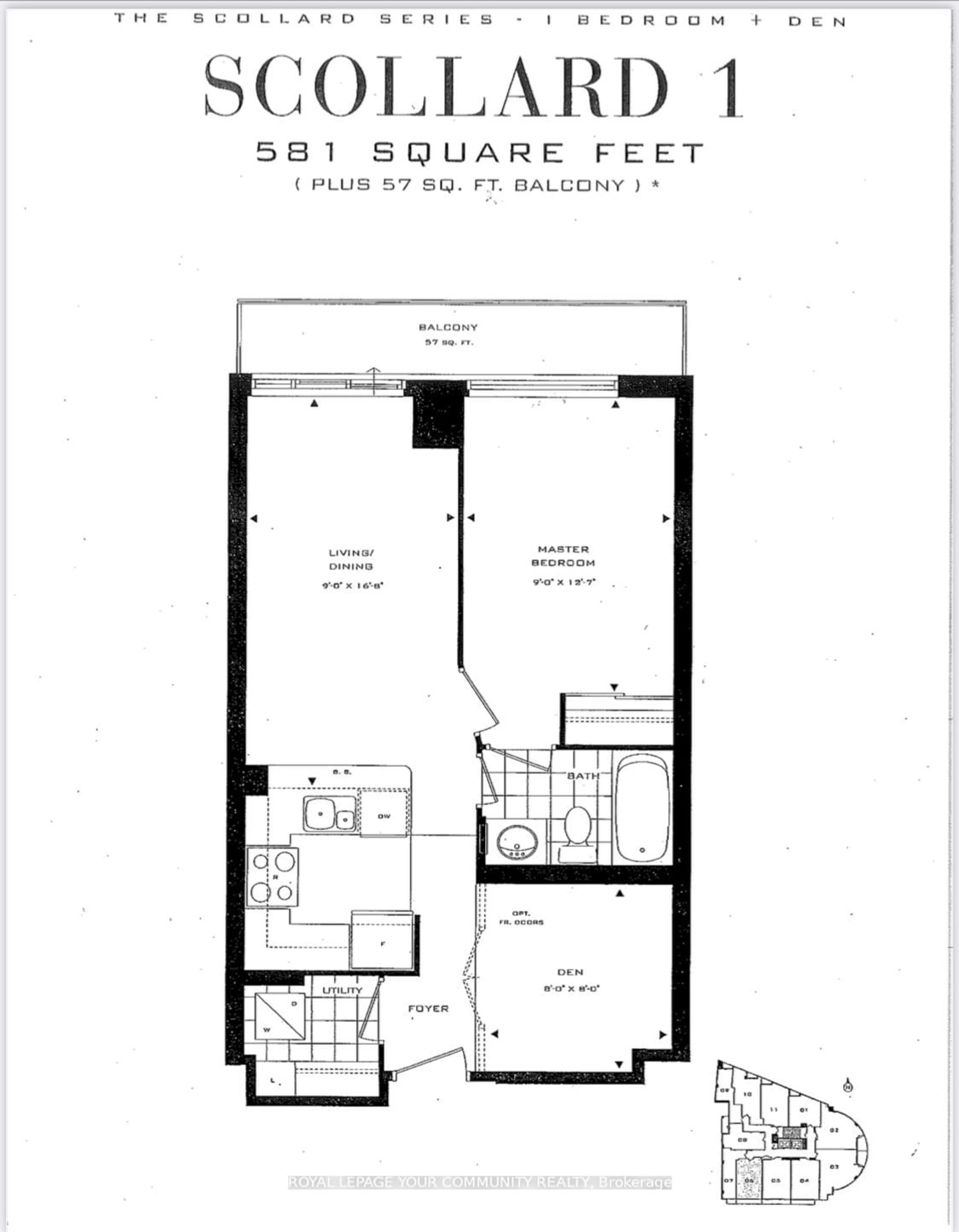 Floor plan for 8 Scollard St #806, Toronto Ontario M5R 1M2