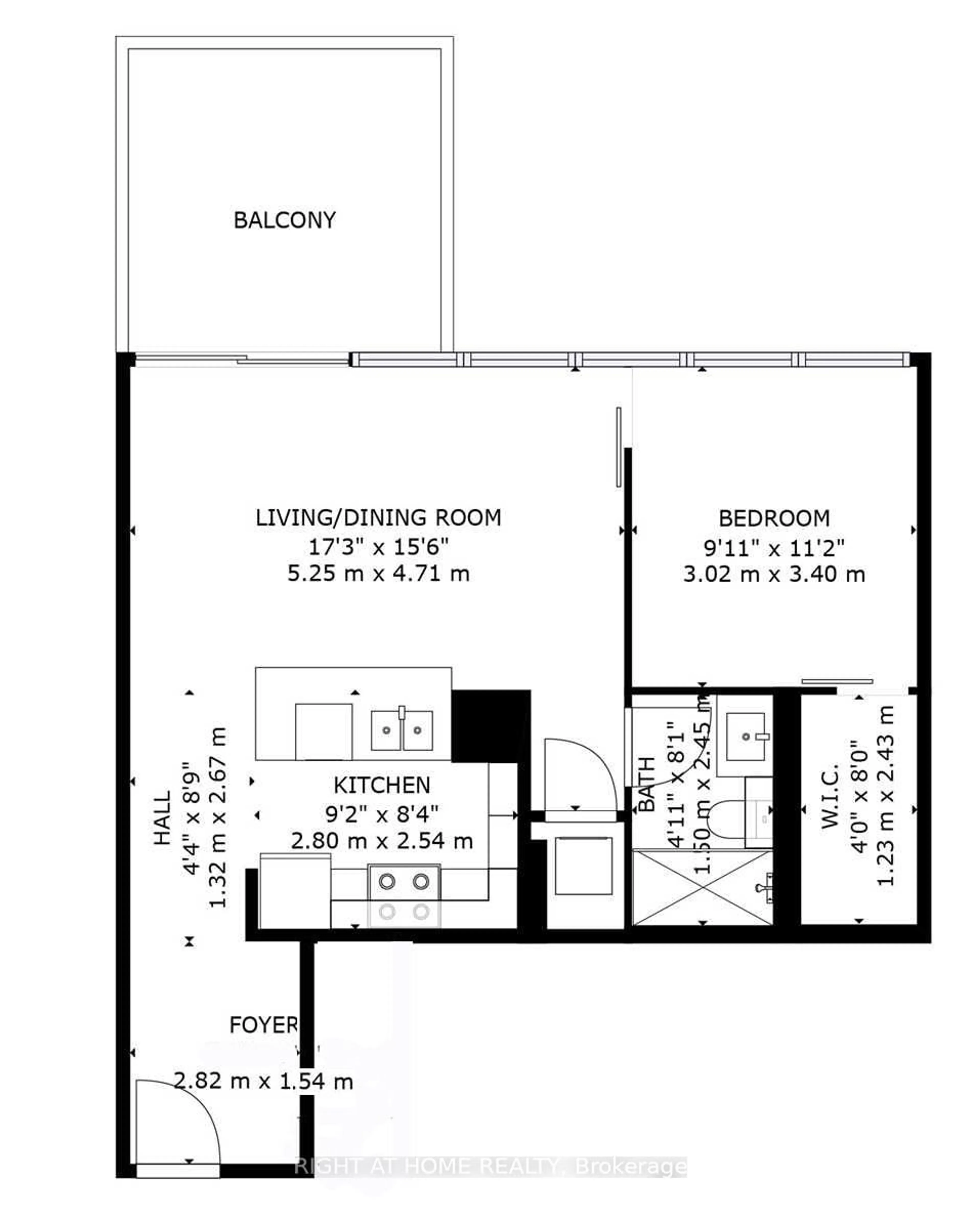 Floor plan for 30 Canterbury Pl #1704, Toronto Ontario M2N 0B9
