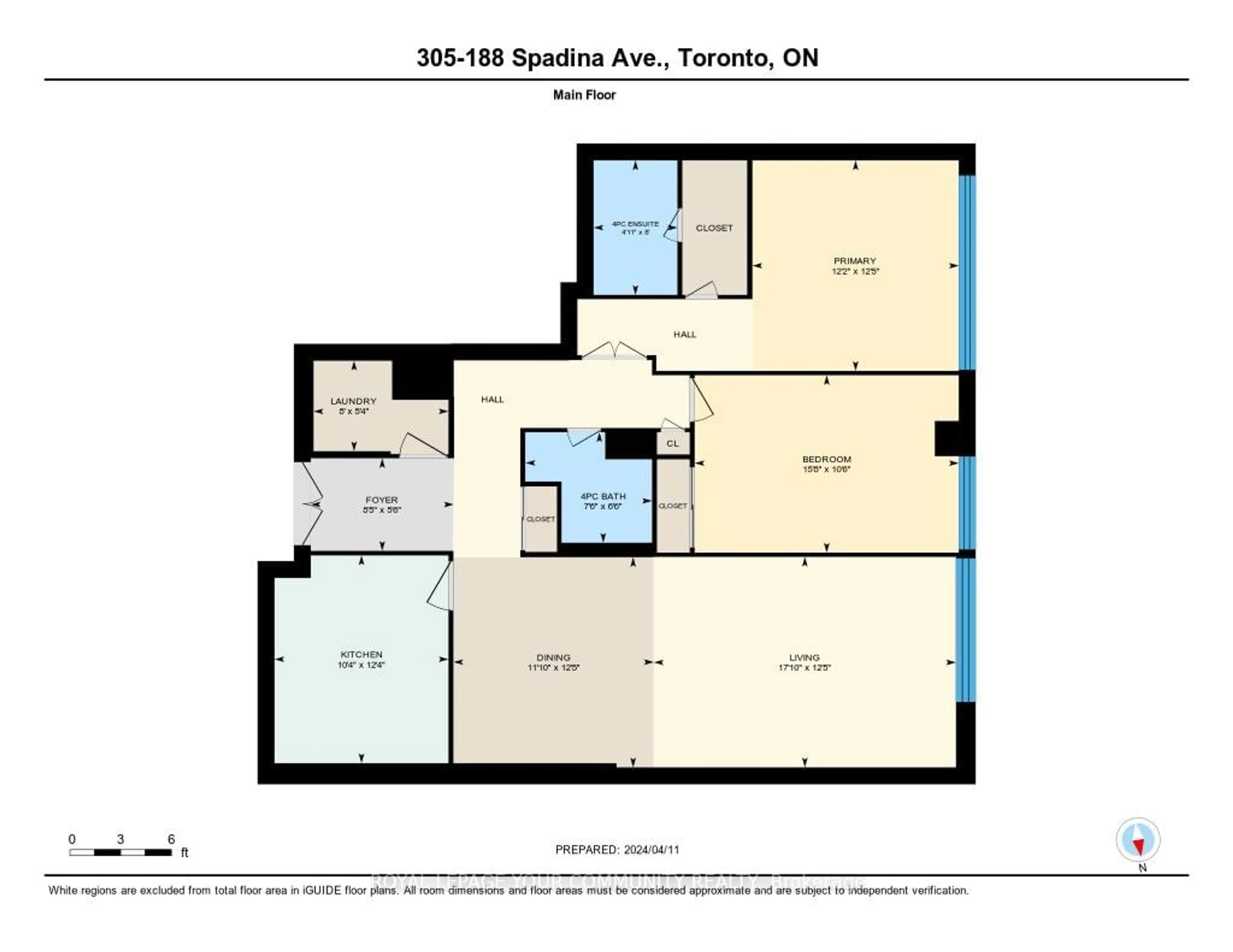 Floor plan for 188 Spadina Ave #305, Toronto Ontario M5T 3A4