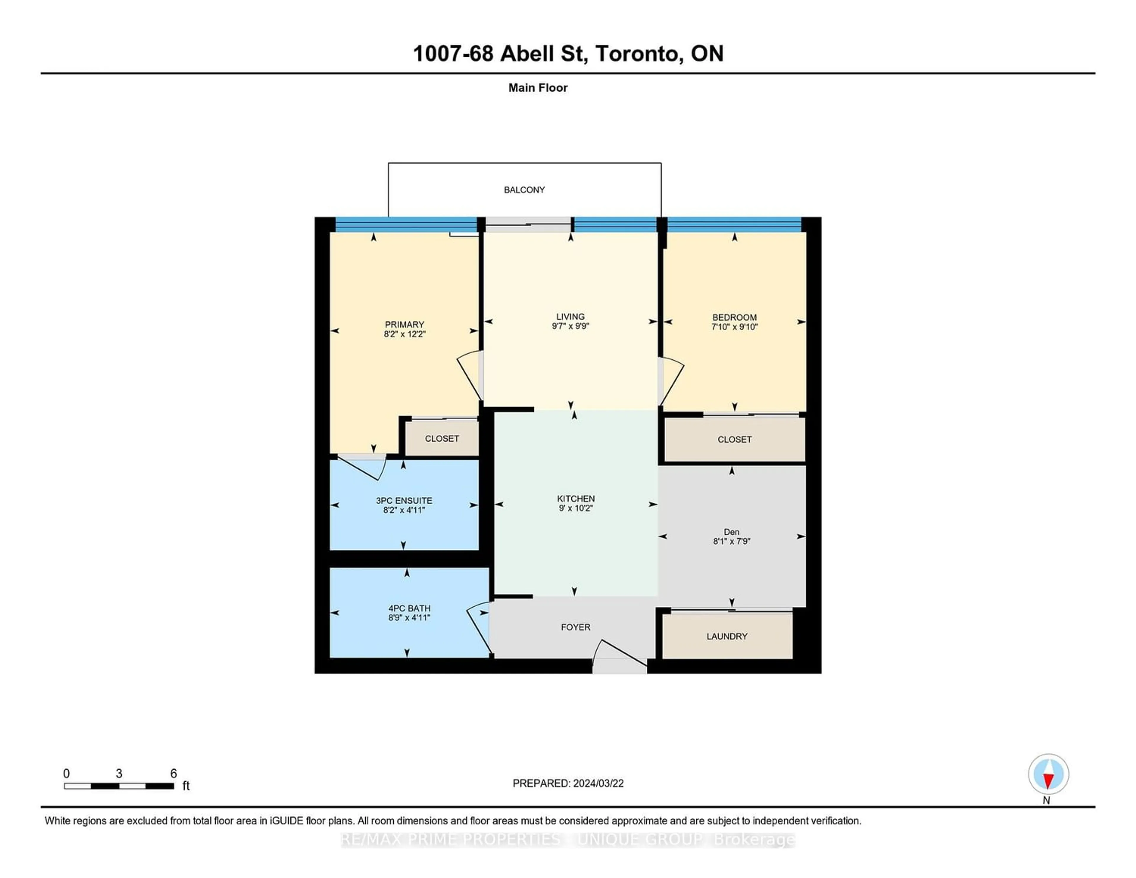 Floor plan for 68 Abell St #1007, Toronto Ontario M6J 0B1