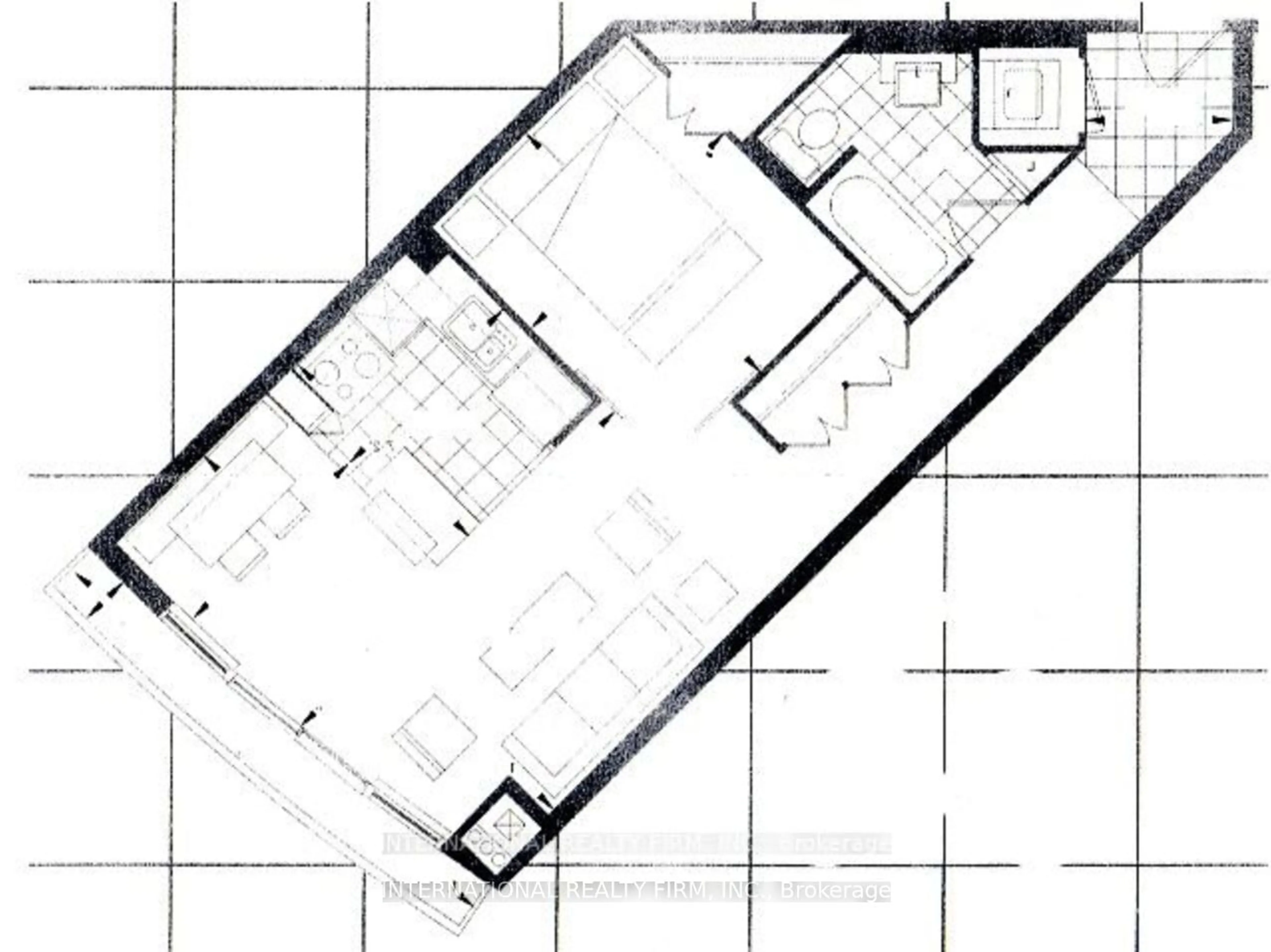 Floor plan for 208 Queens Quay #1609, Toronto Ontario M5J 2Y5