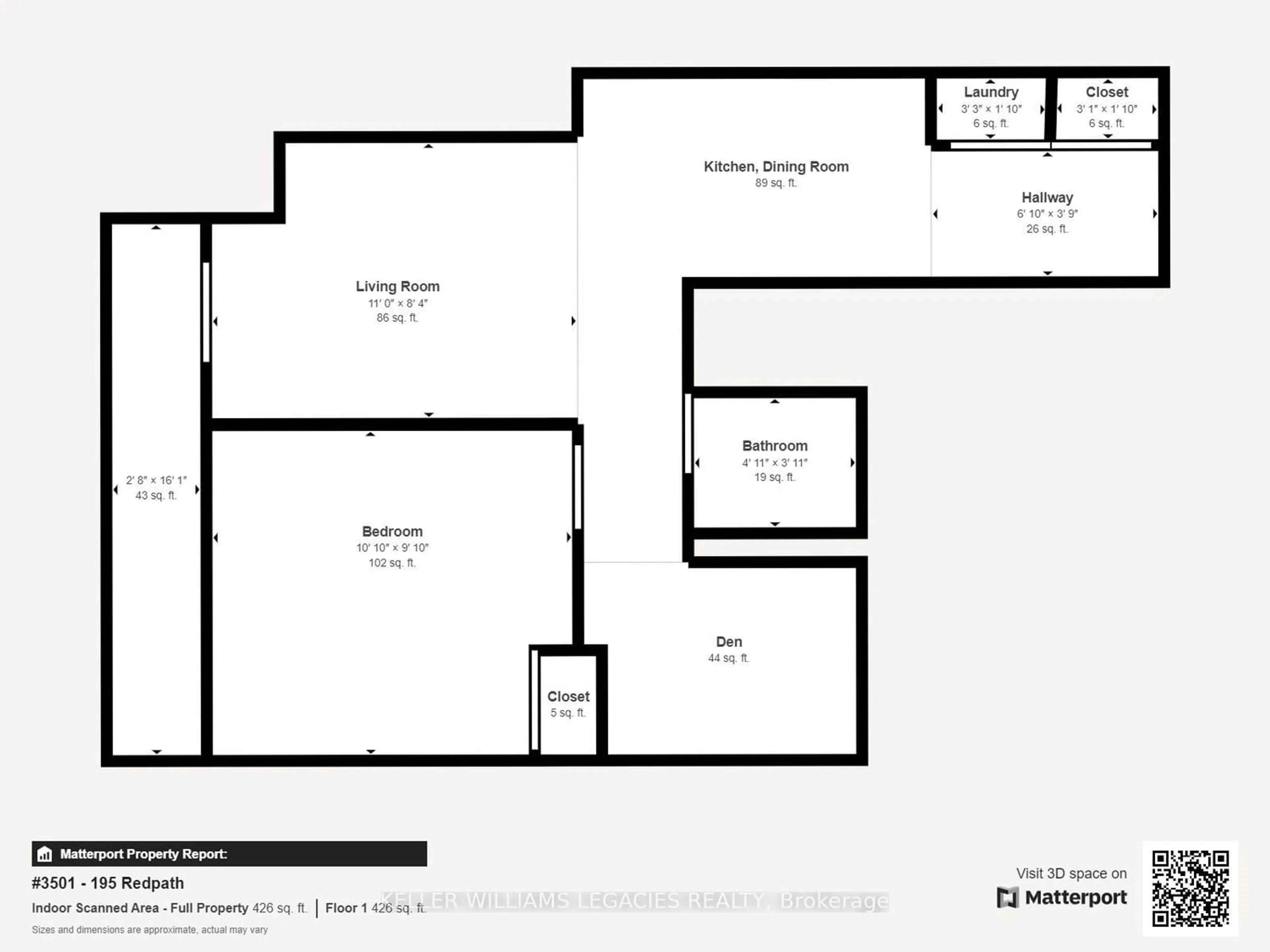 Floor plan for 195 Redpath Ave #3501, Toronto Ontario M4P 0E4