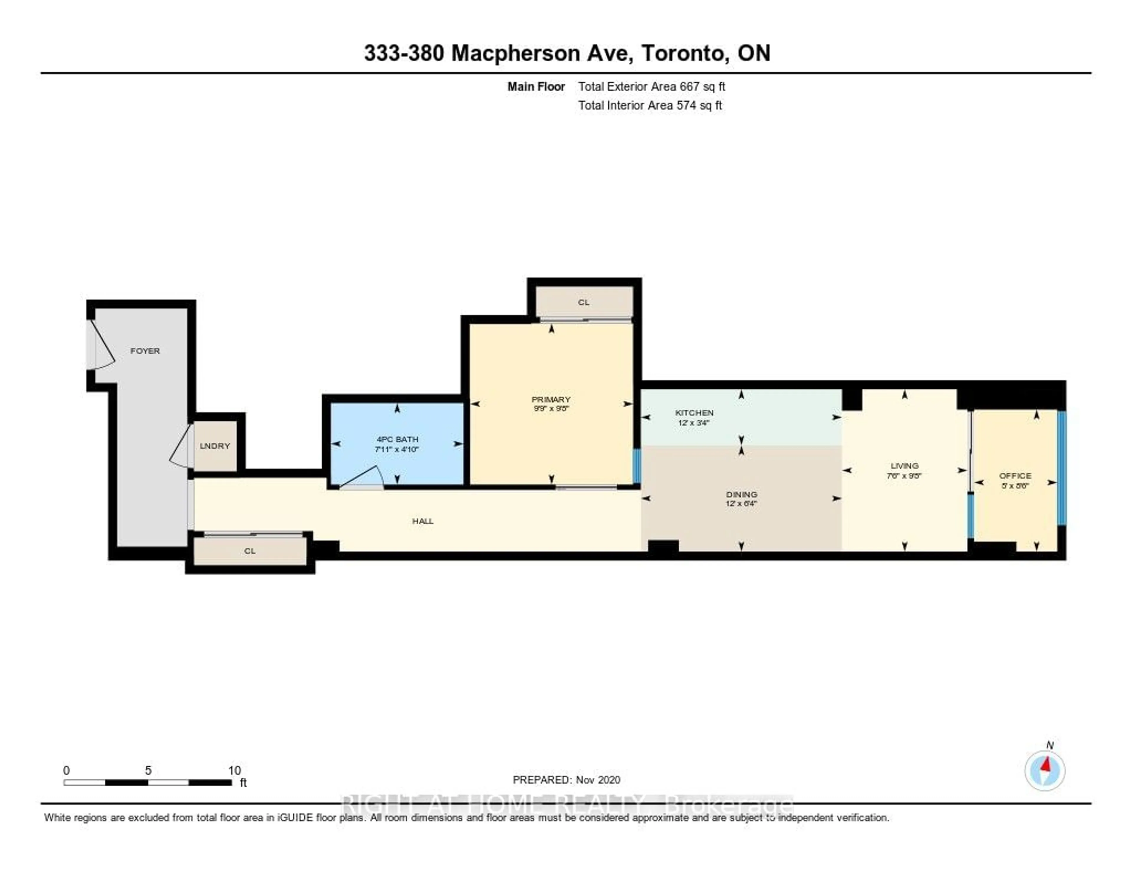 Floor plan for 380 Macpherson Ave #333, Toronto Ontario M4V 3E3
