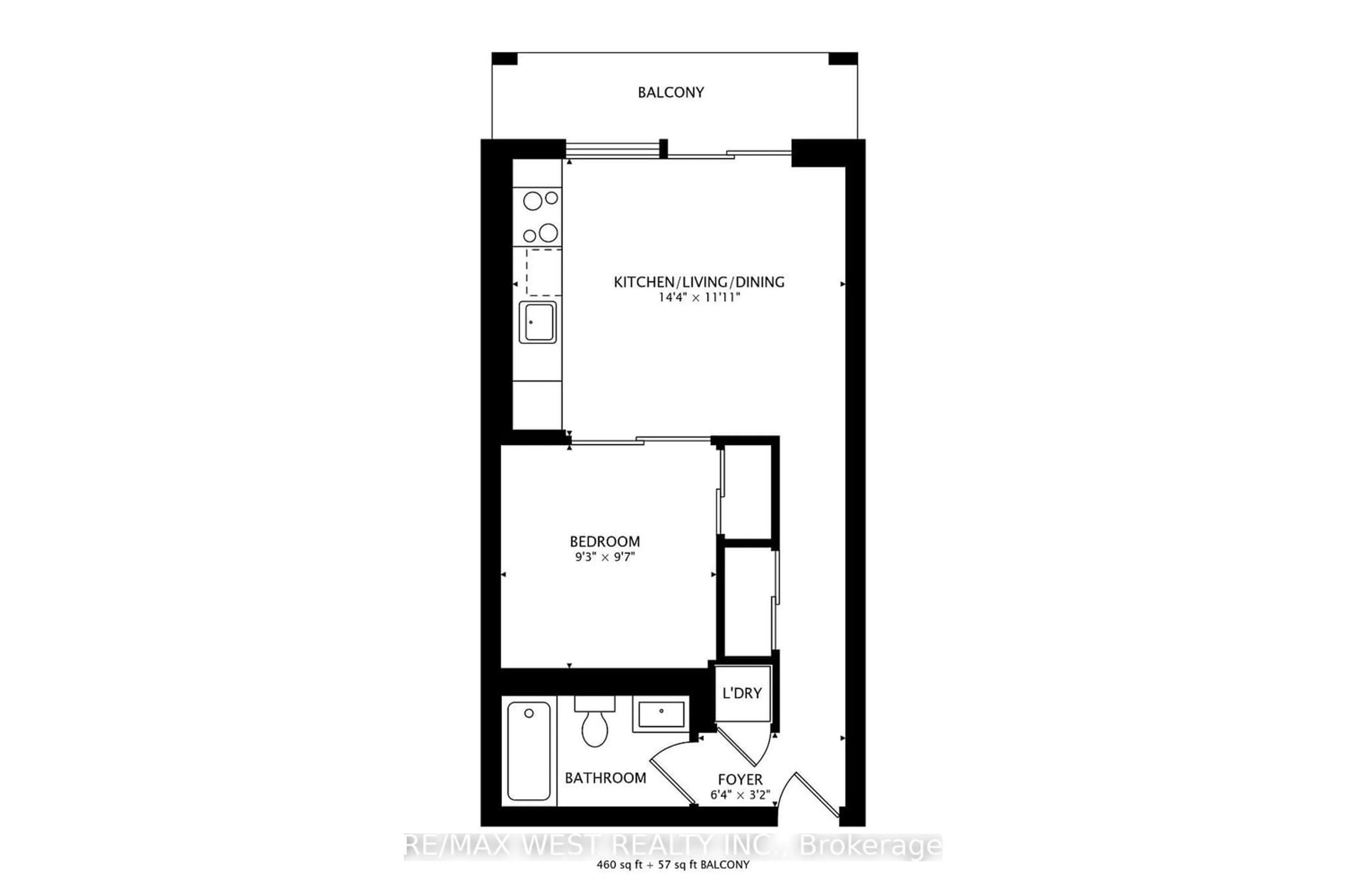 Floor plan for 2020 Bathurst St #1608, Toronto Ontario M5P 0A6