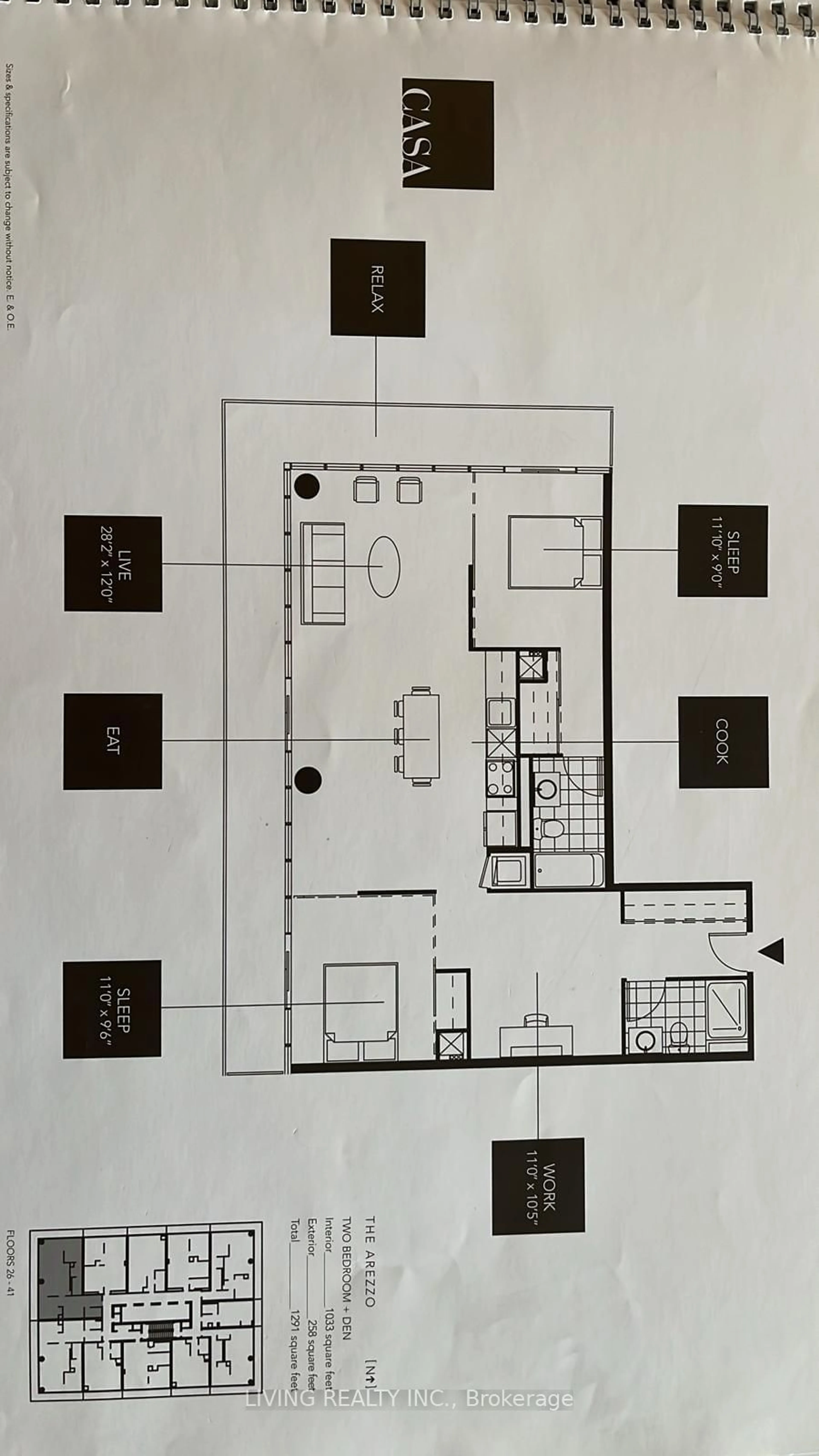 Floor plan for 33 Charles St #2604, Toronto Ontario M4Y 0A2