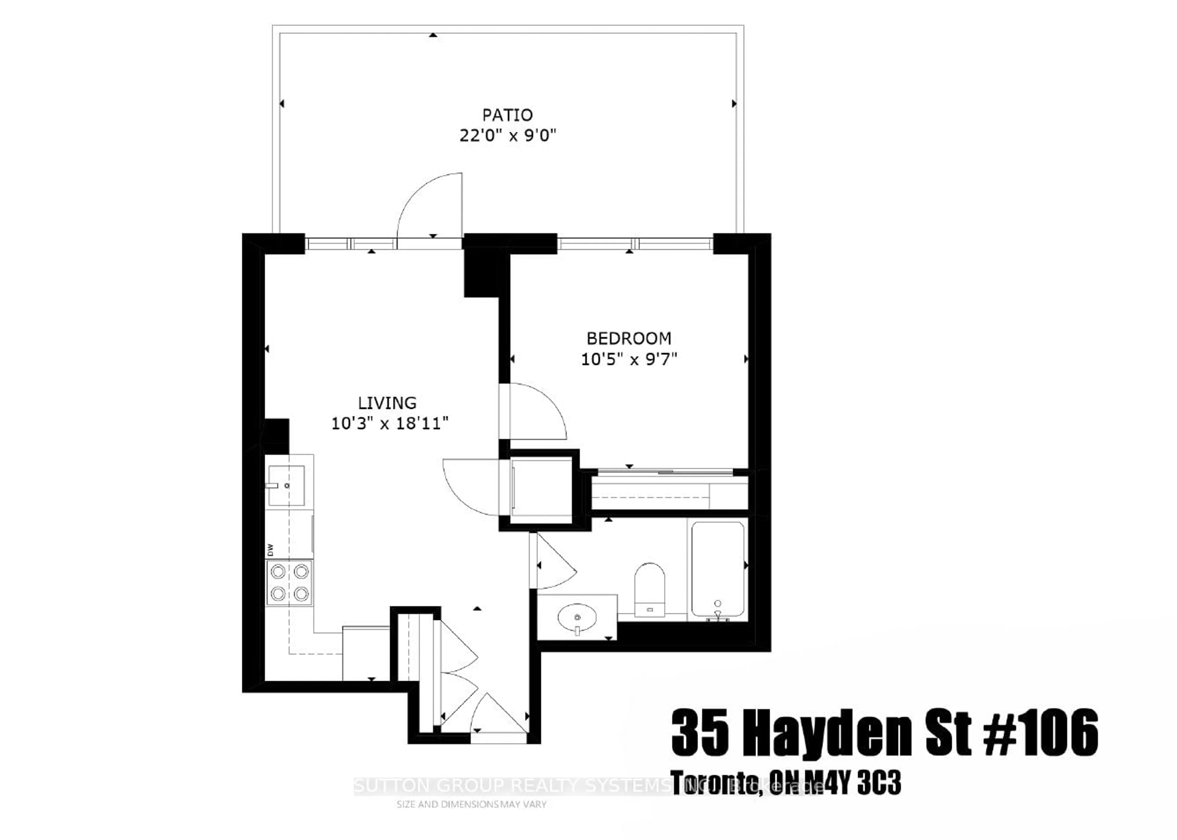 Floor plan for 35 Hayden St #106, Toronto Ontario M4Y 3C3