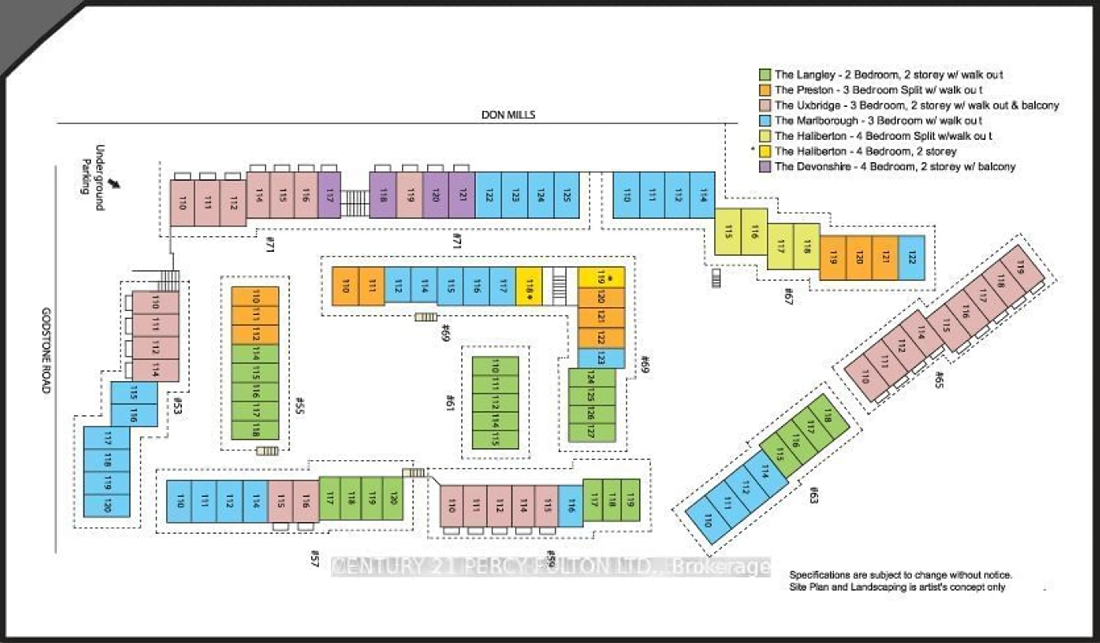 Floor plan for 59 Godstone Rd #115, Toronto Ontario M2J 3C8