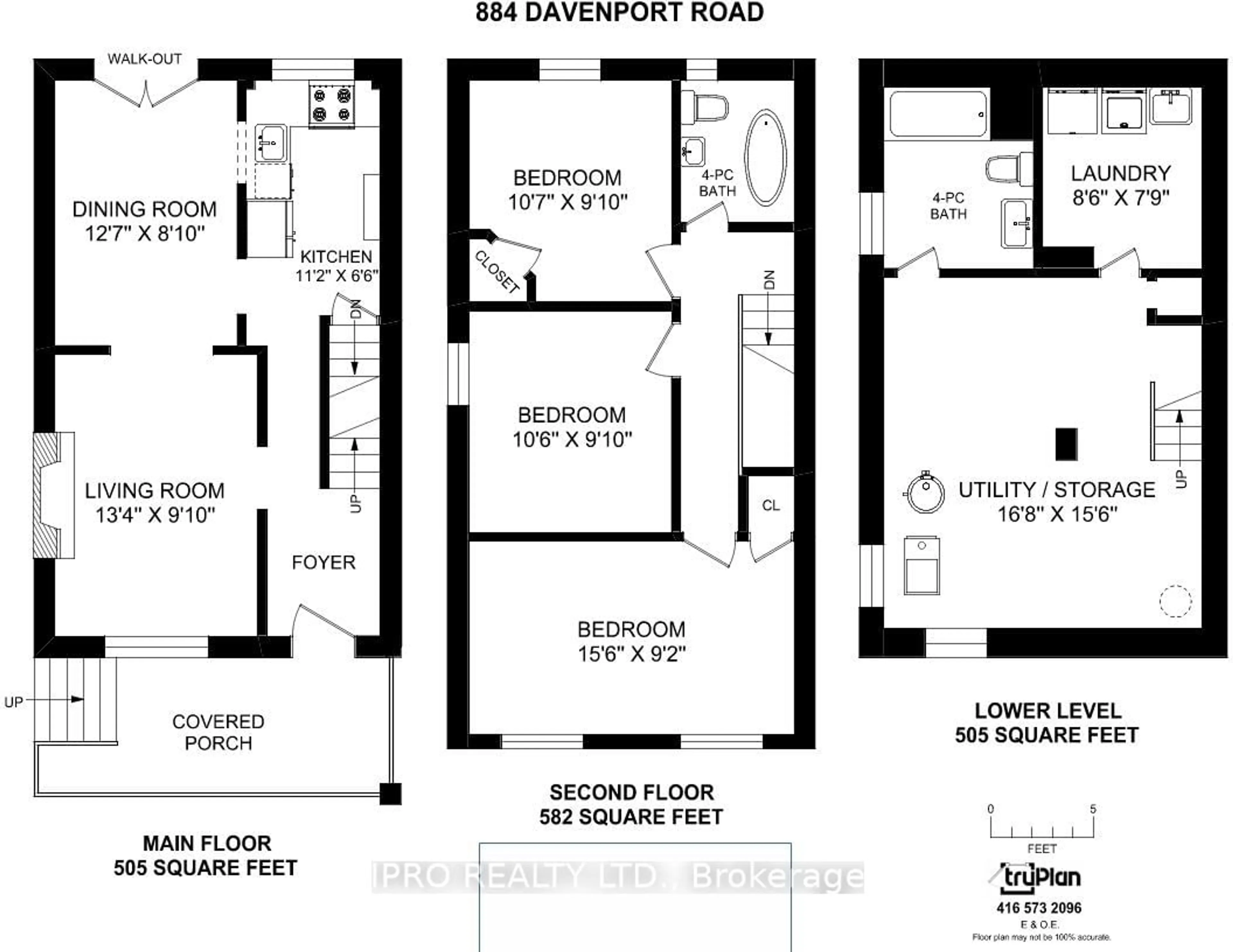 Floor plan for 884 Davenport Rd, Toronto Ontario M6G 2B6