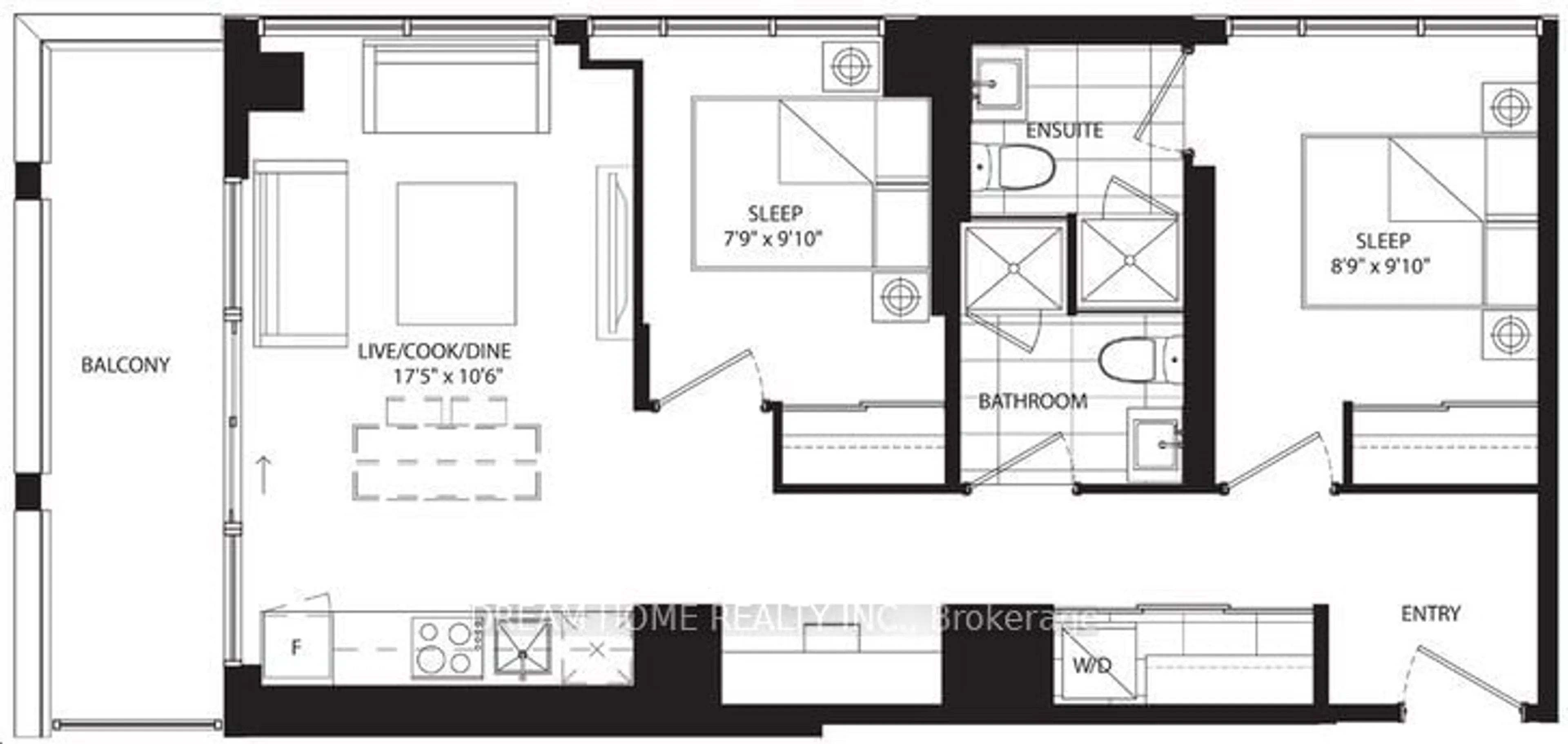 Floor plan for 20 Edward St #2416, Toronto Ontario M5G 0C5