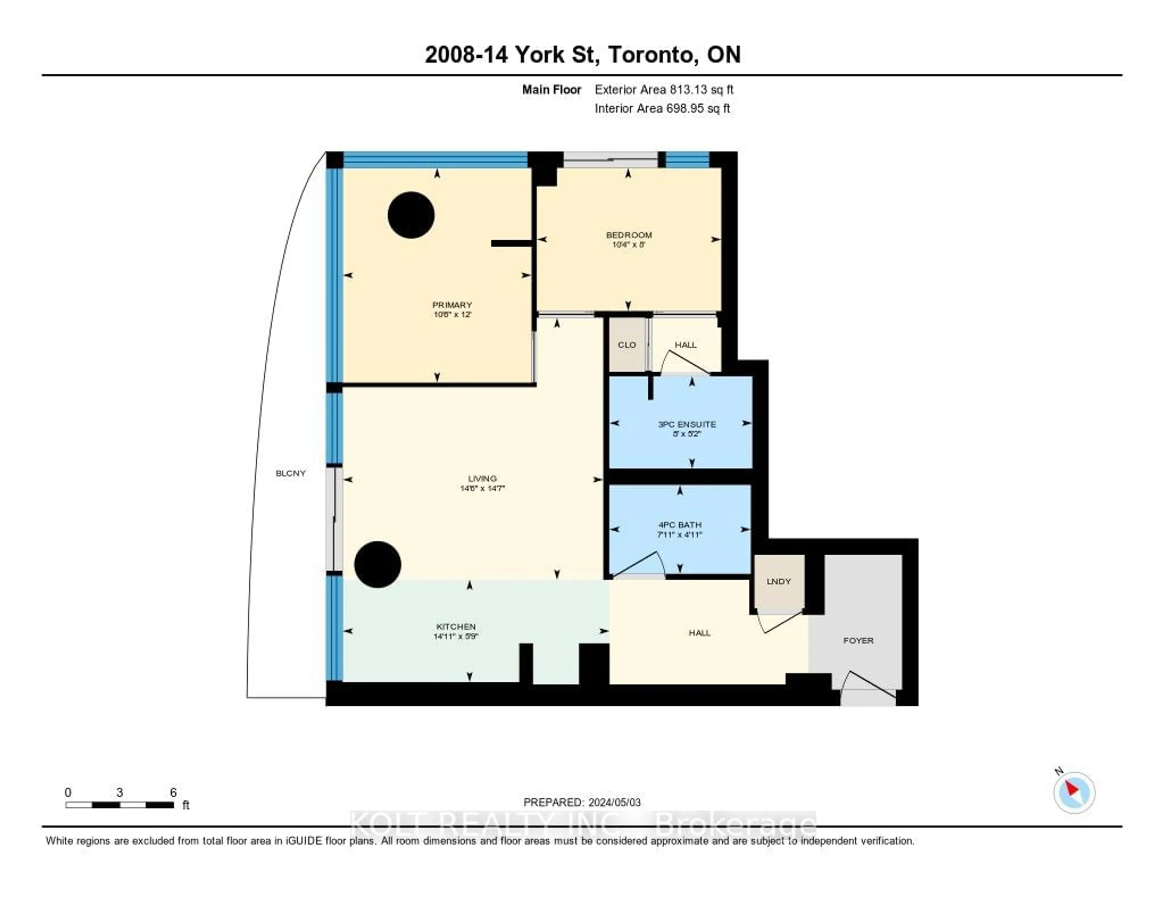 Floor plan for 14 York St #2008, Toronto Ontario M5J 0B1