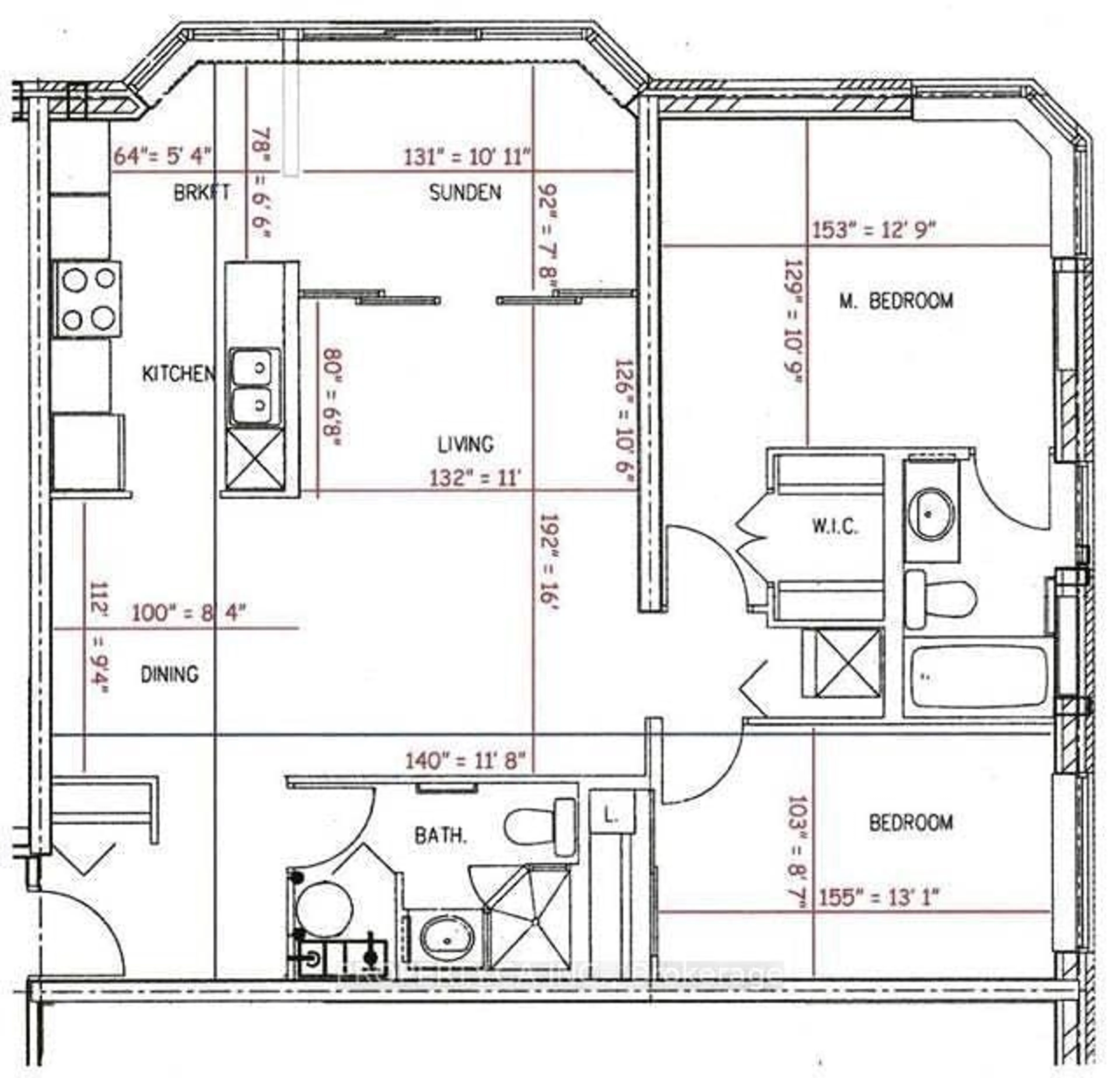 Floor plan for 5418 Yonge St #610, Toronto Ontario M2N 6X4