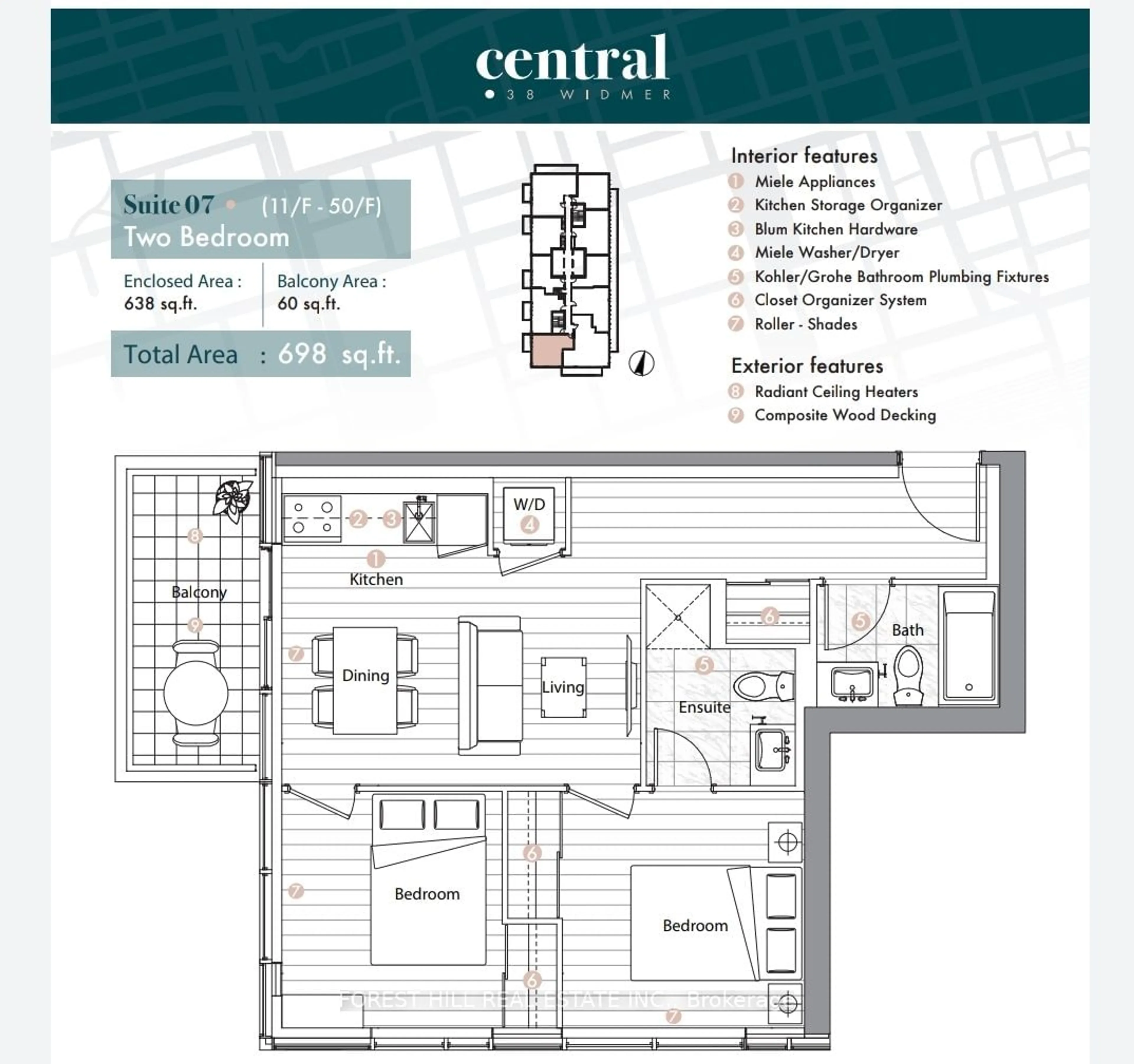 Floor plan for 38 Widmer St #3707, Toronto Ontario M5V 0P7
