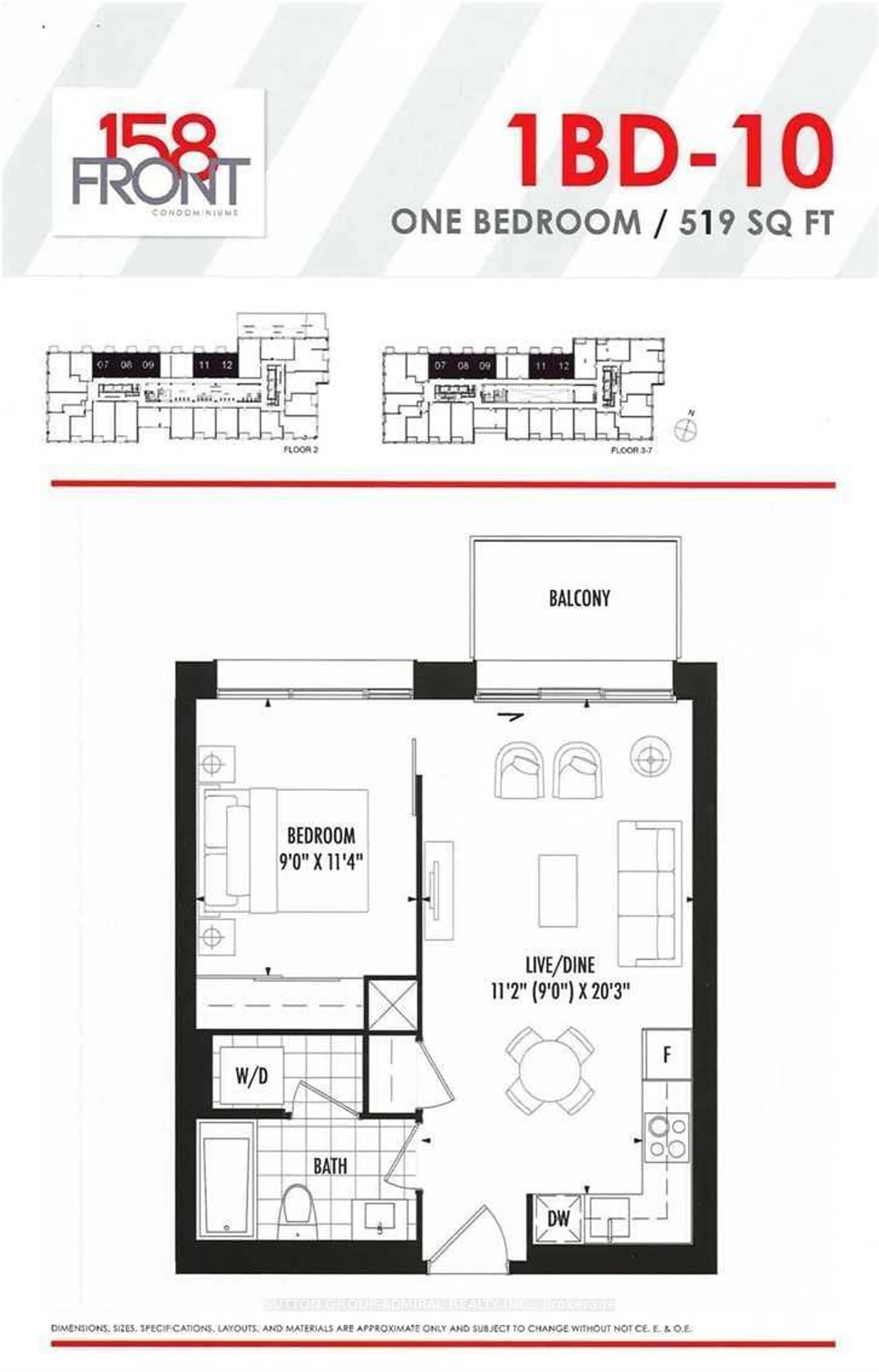 Floor plan for 158 Front St #311, Toronto Ontario M5A 0K9