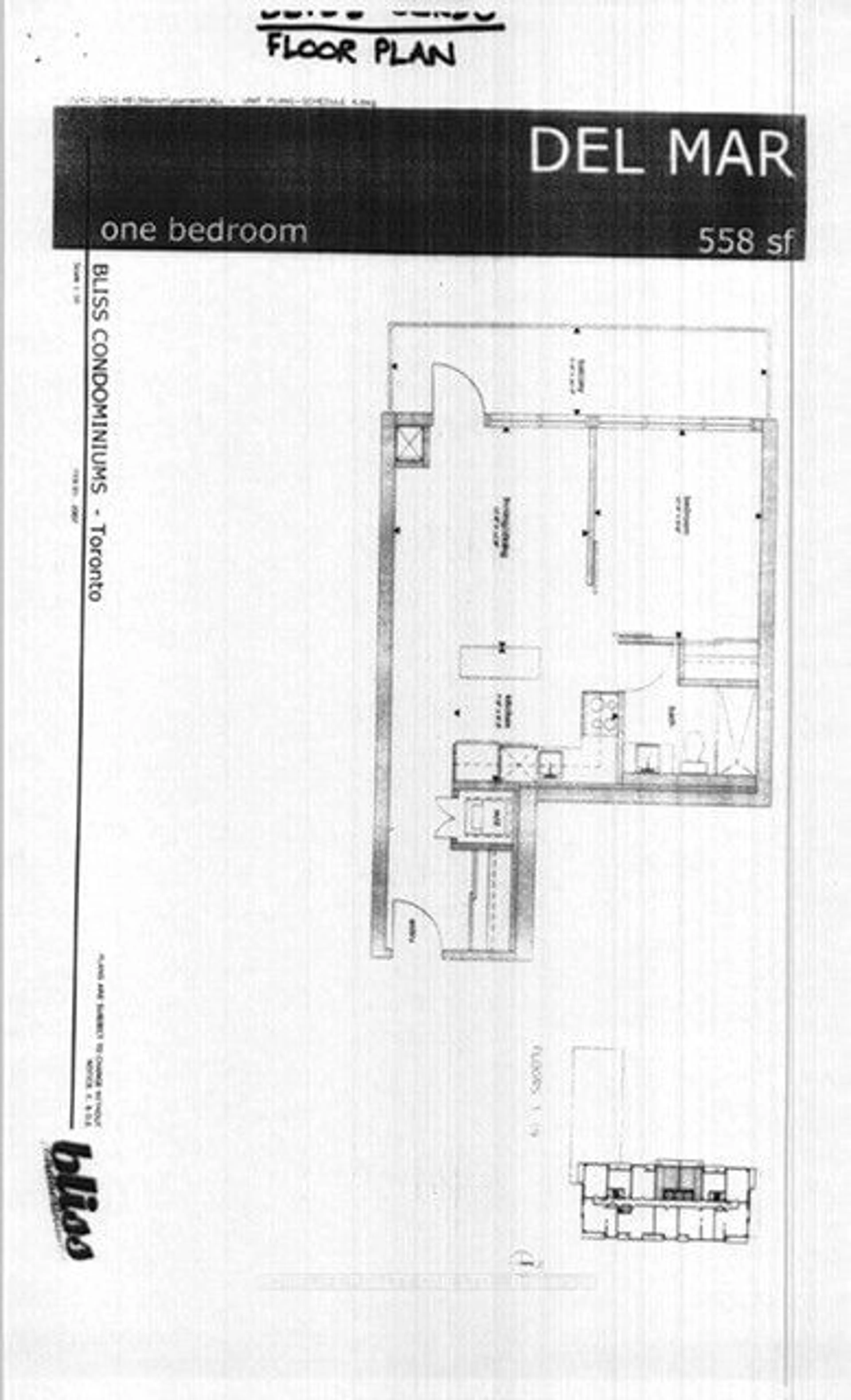 Floor plan for 55 East Liberty St #2009, Toronto Ontario M6K 3P9