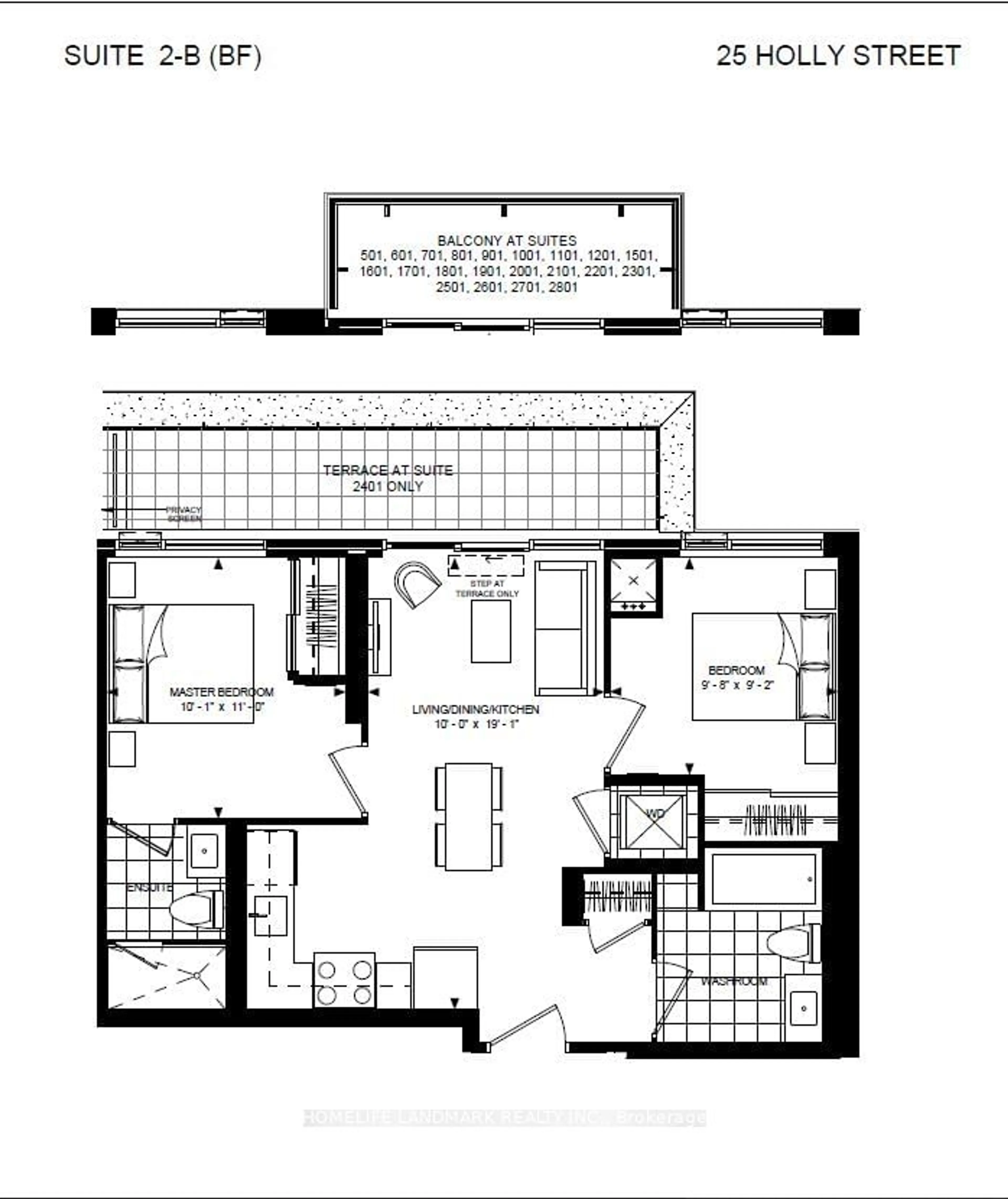 Floor plan for 25 Holly St #1801, Toronto Ontario M4S 0E3